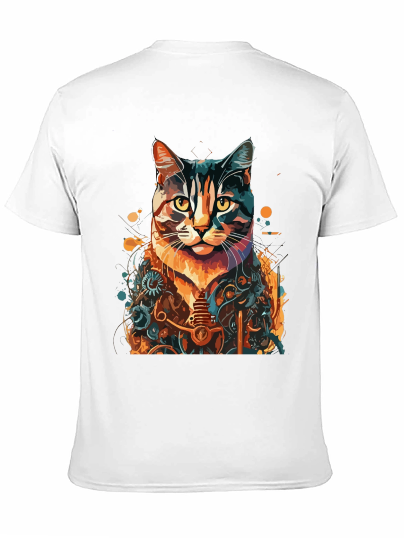 Steampunk Cat Graphic Tee - Unique Design