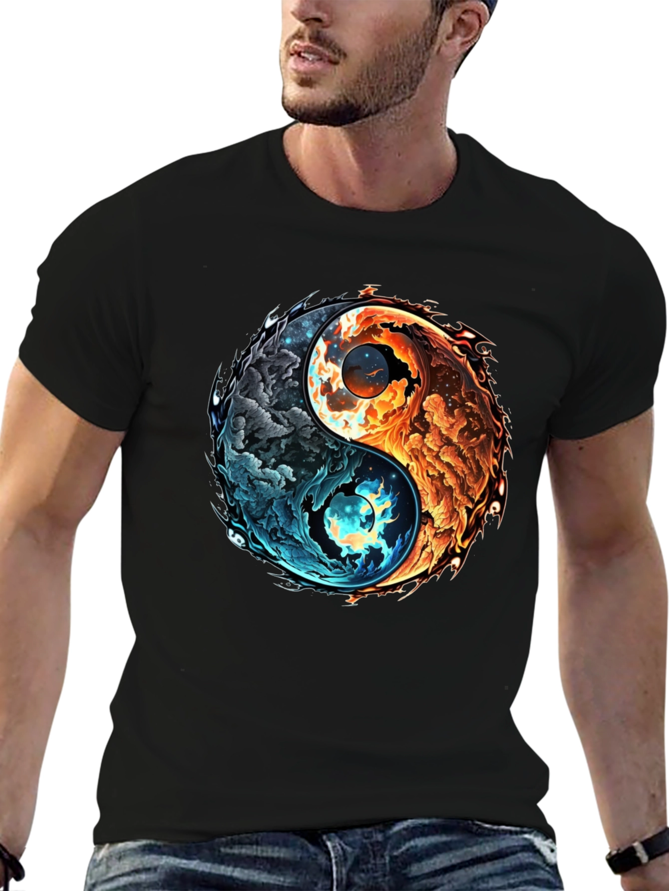 Yin Yang Fire and Ice Graphic Tee