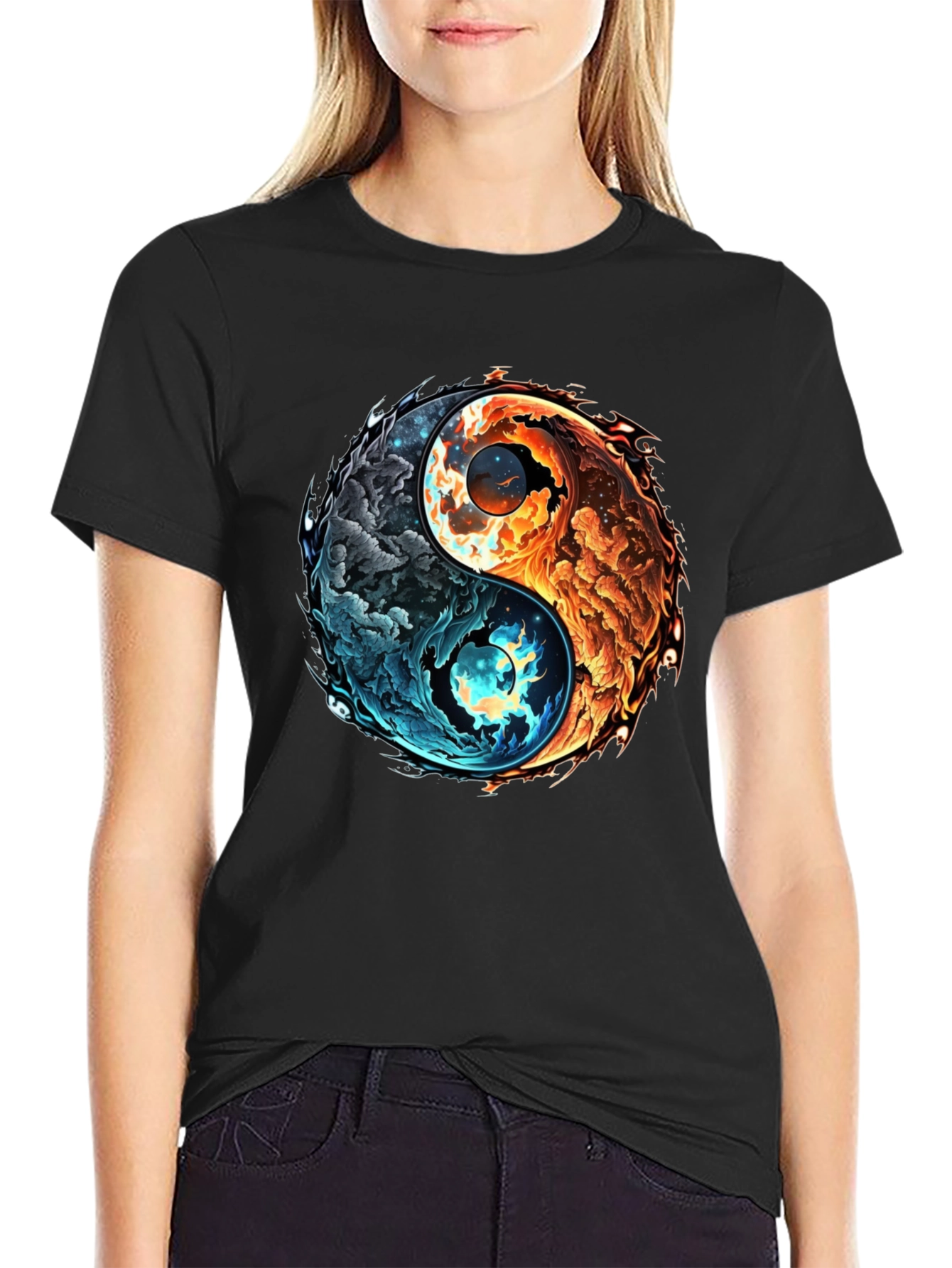 Yin Yang Fire and Ice Graphic Tee