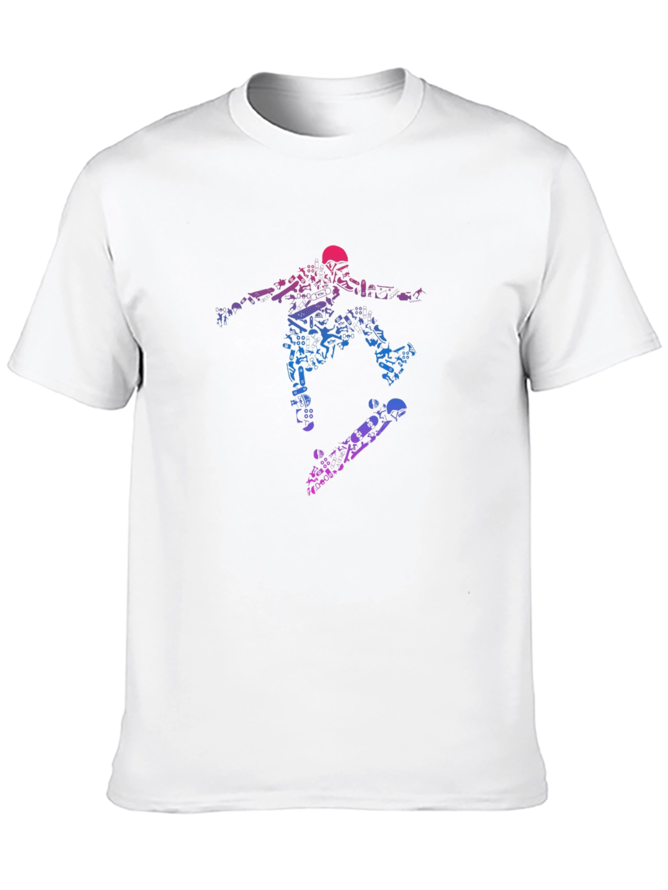 Skateboarding Graphic Tee - Black Cotton