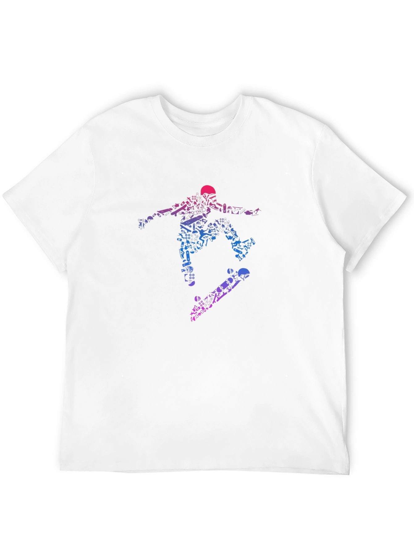 Skateboarding Graphic Tee - Black Cotton