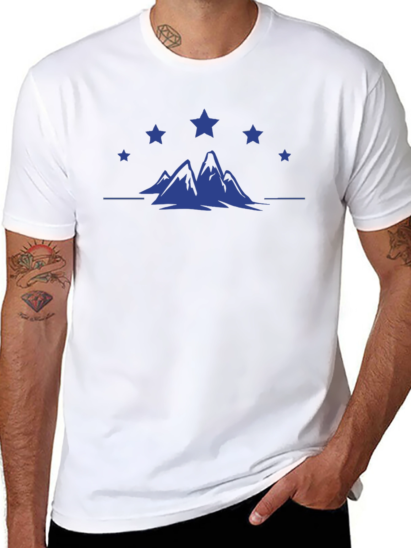 Mountain Stars Graphic Tee - Classic Style