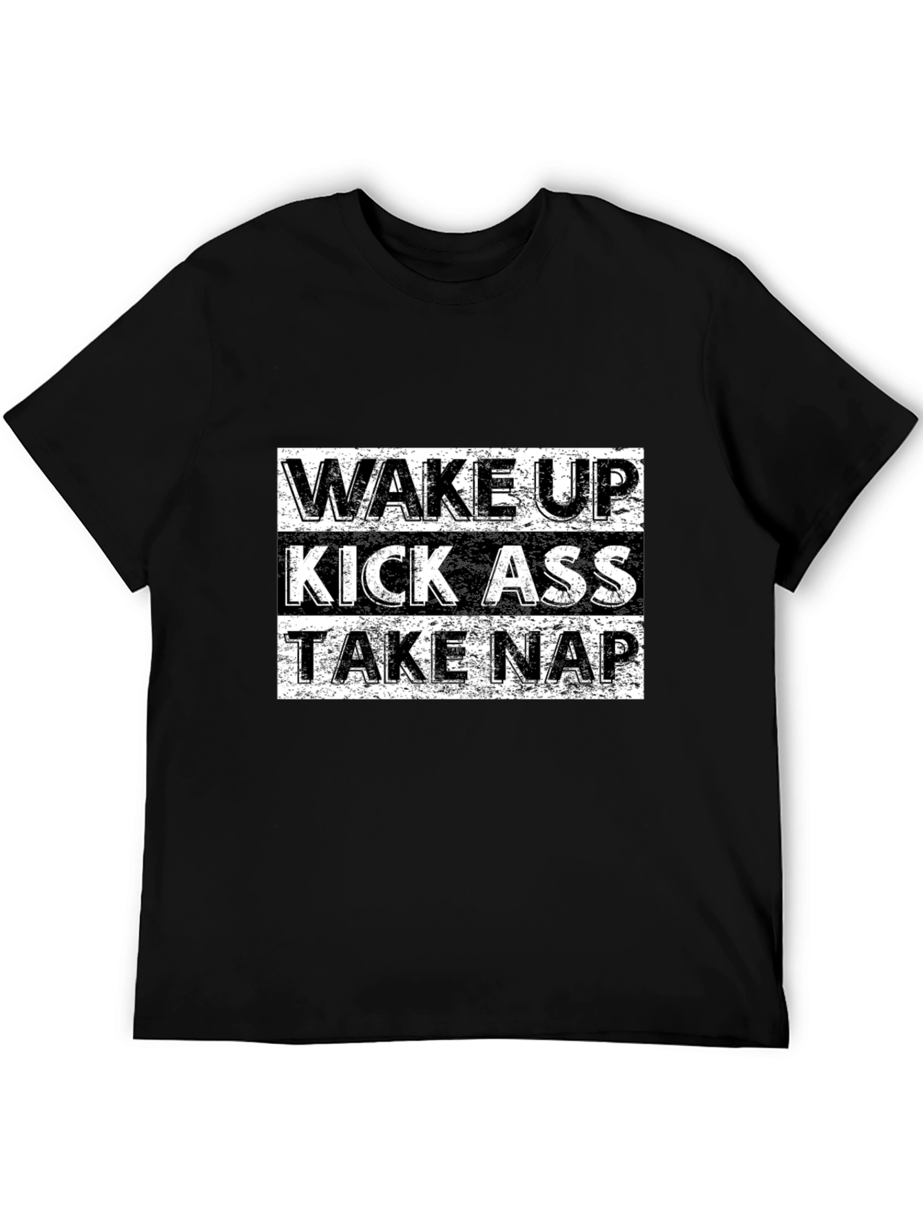 Wake Up Kick Ass Take Nap Graphic Tee