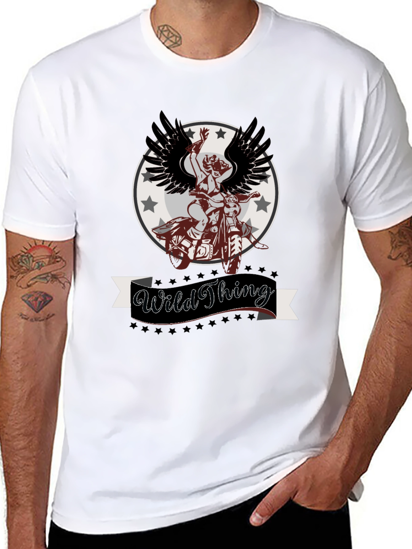 Wild Thing Graphic Tee - Black Cotton Blend