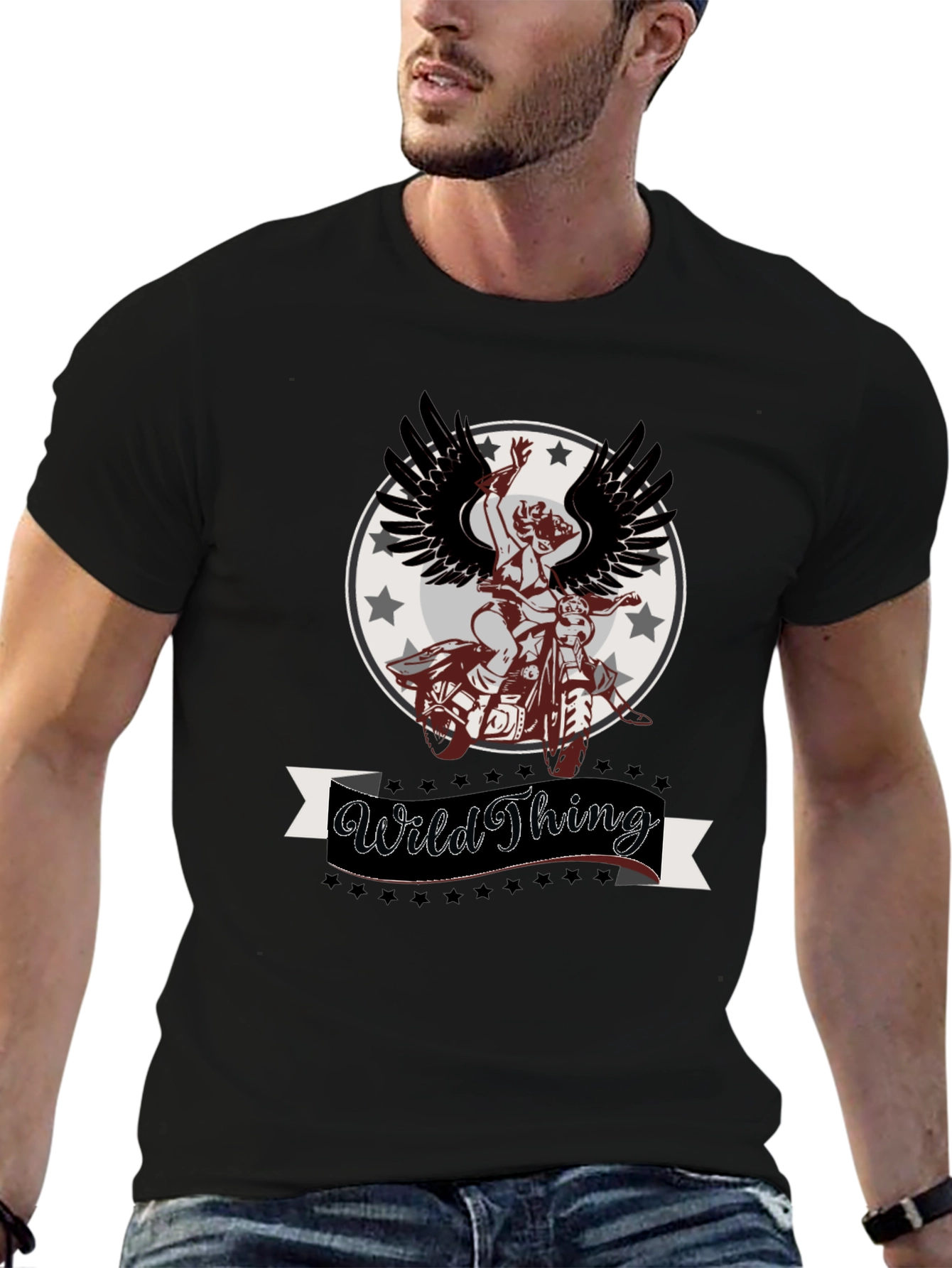 Wild Thing Graphic Tee - Black Cotton Blend