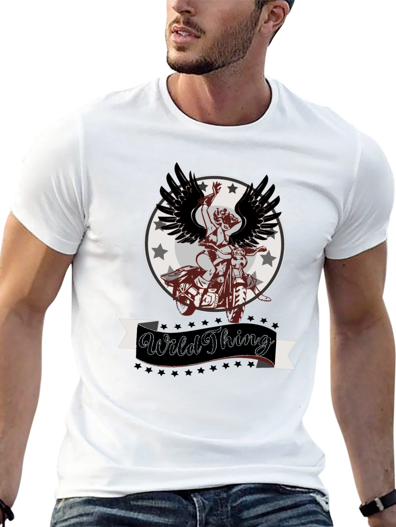 Wild Thing Graphic Tee - Black Cotton Blend