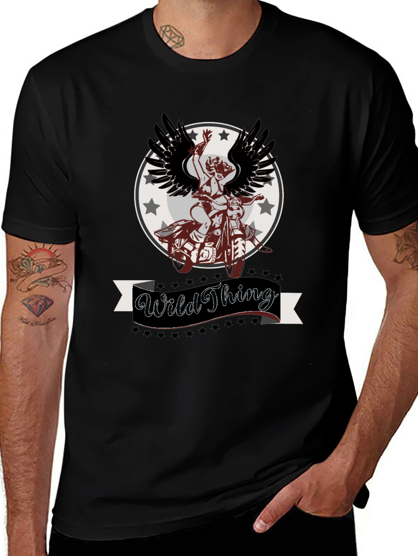 Wild Thing Graphic Tee - Black Cotton Blend