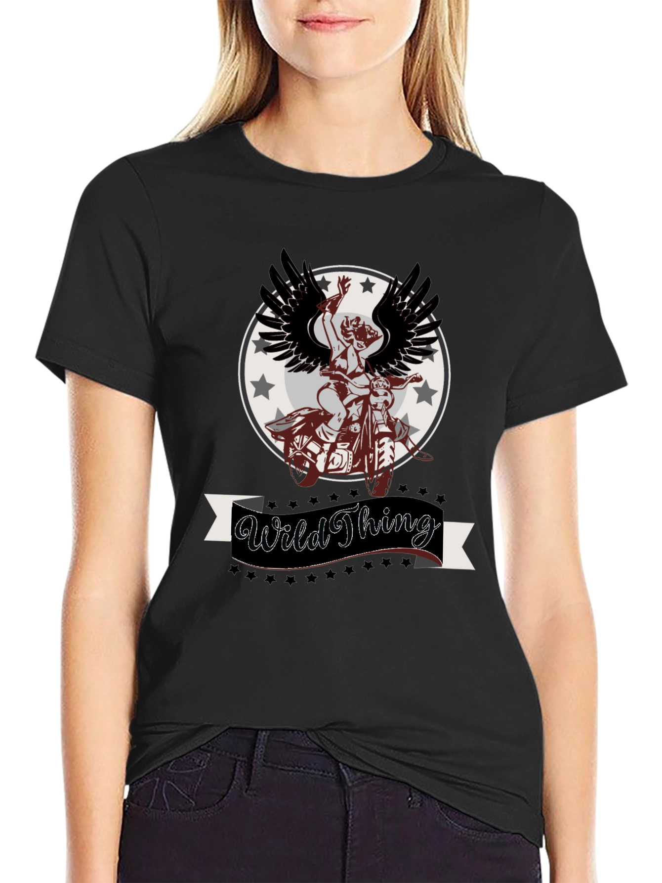 Wild Thing Graphic Tee - Black Cotton Blend