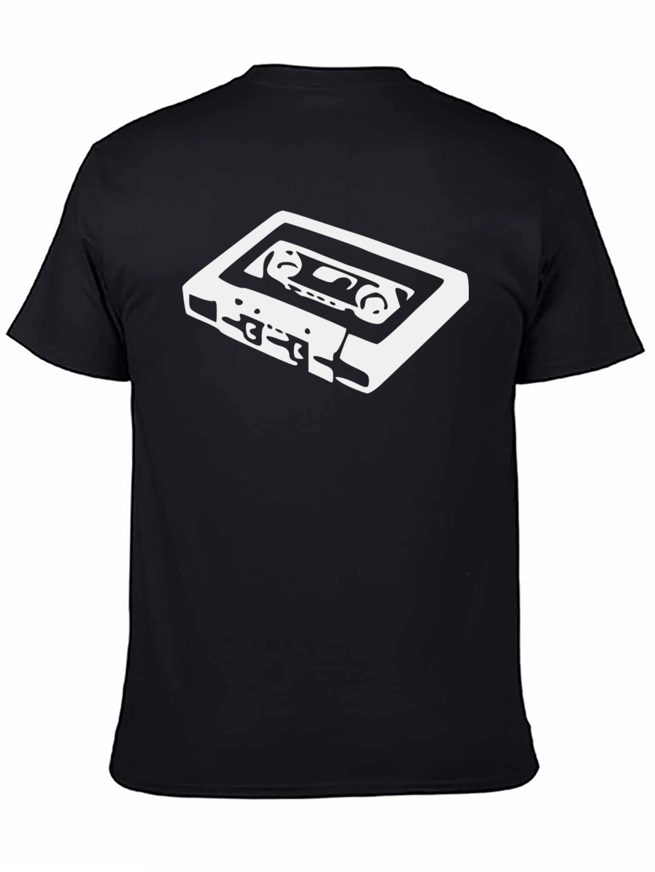 Retro Cassette Tape Graphic T-Shirt - Black