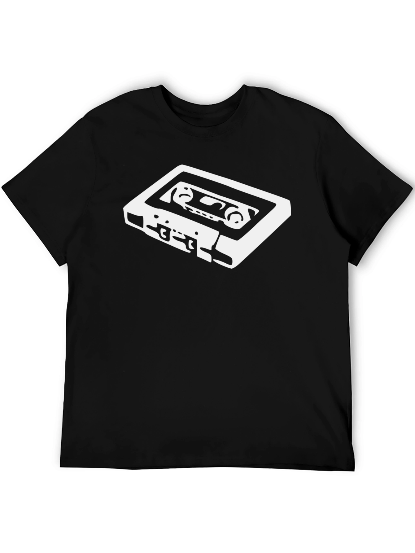 Retro Cassette Tape Graphic T-Shirt - Black