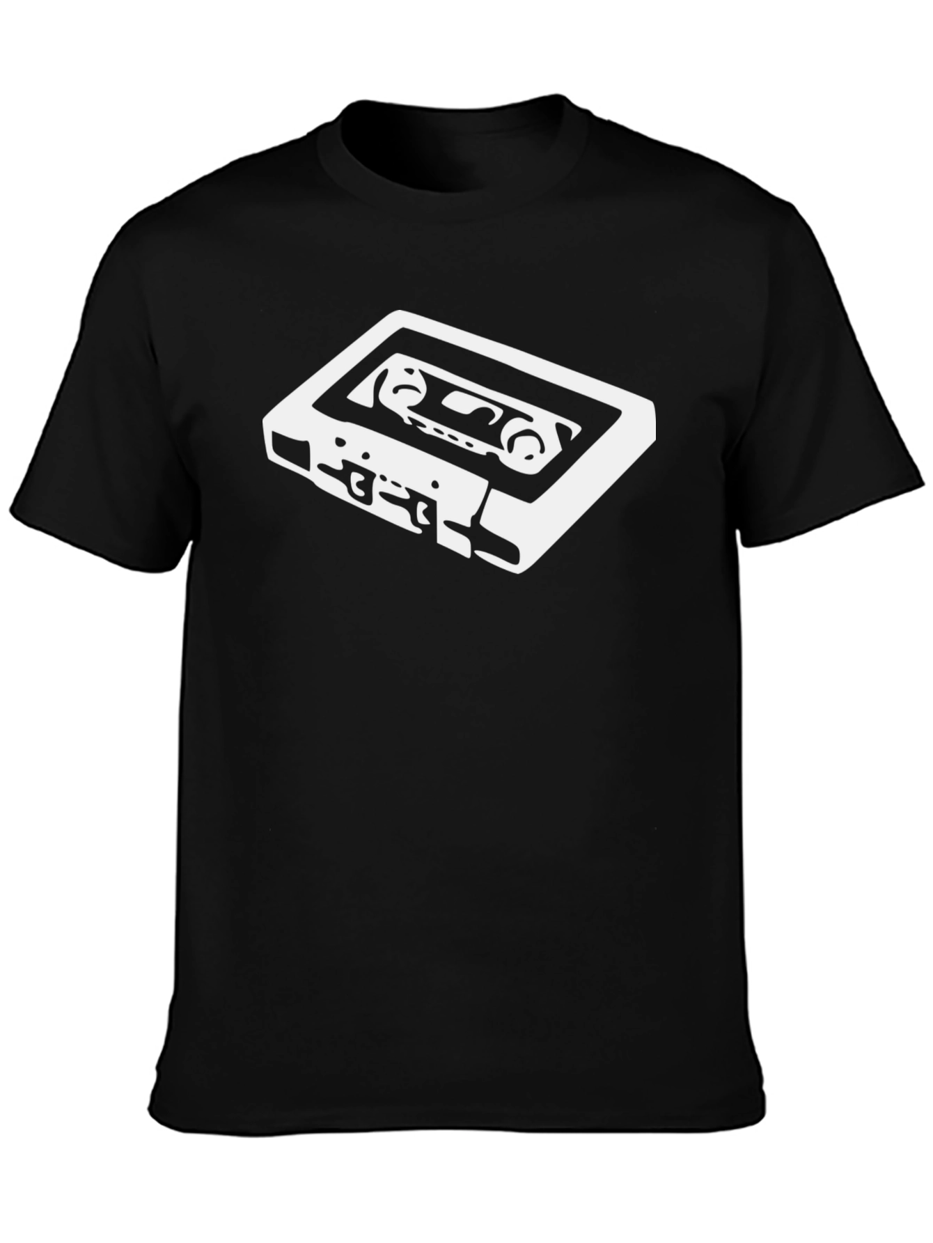 Retro Cassette Tape Graphic T-Shirt - Black