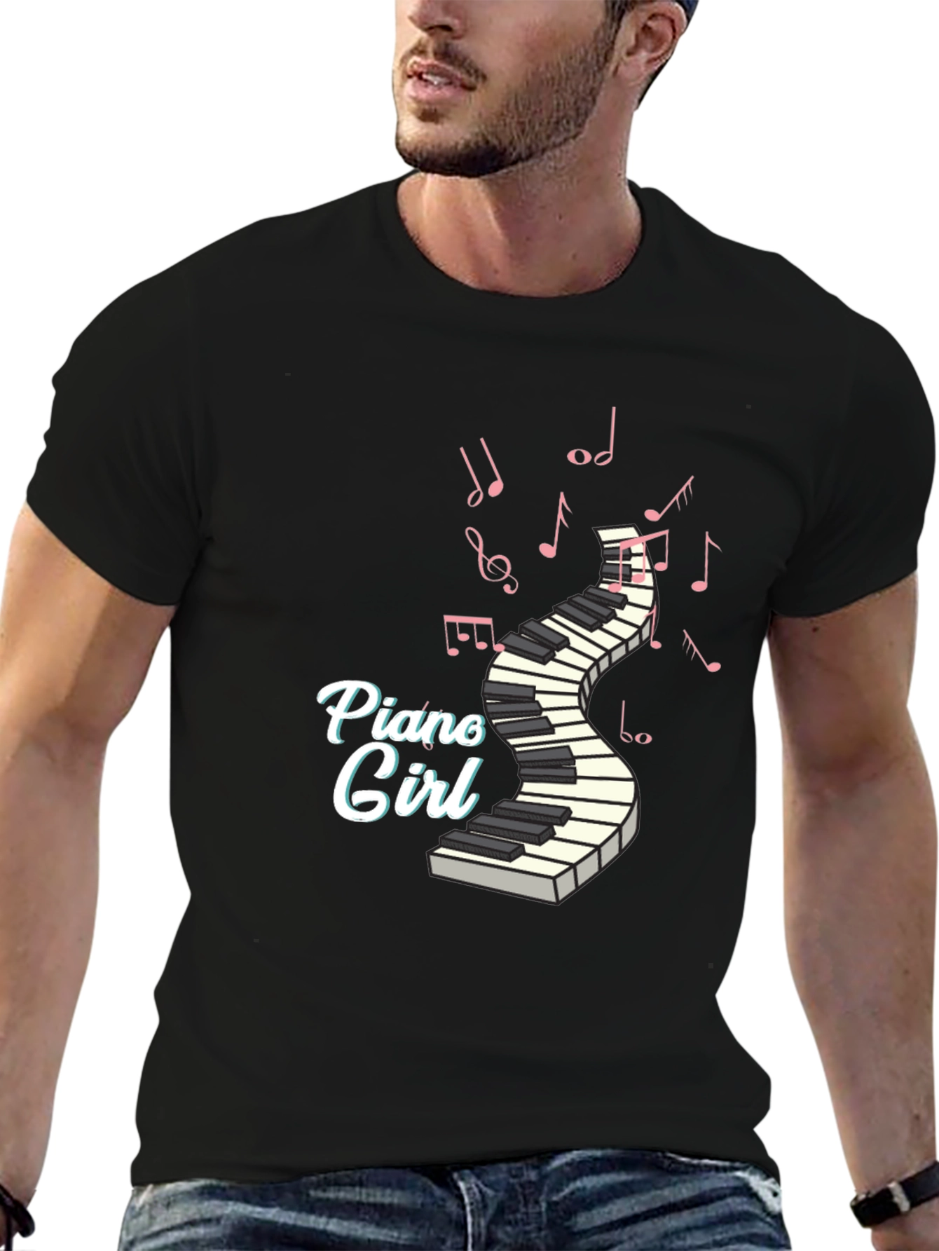 Piano Girl T-Shirt - Music Lover Tee
