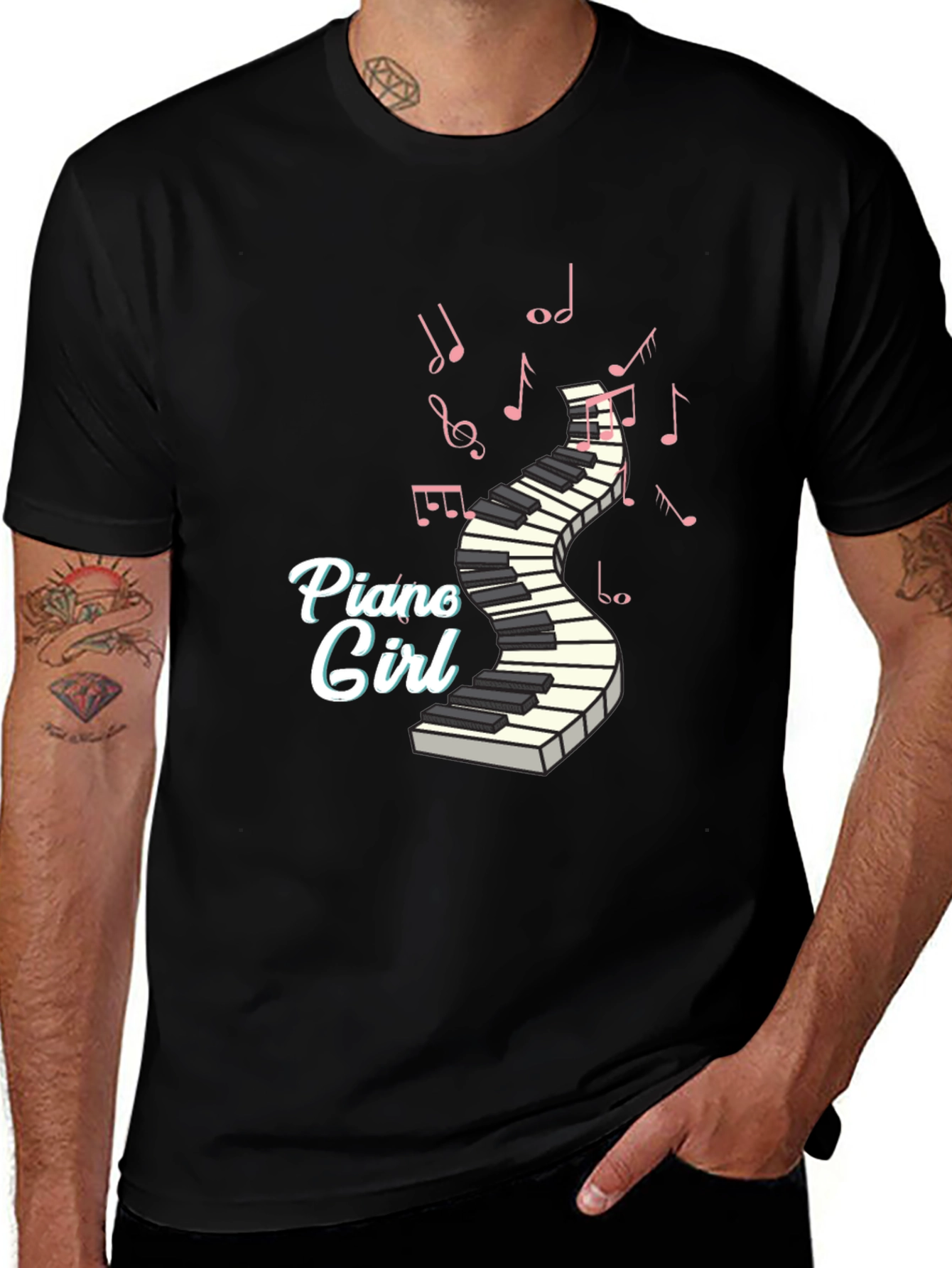 Piano Girl T-Shirt - Music Lover Tee