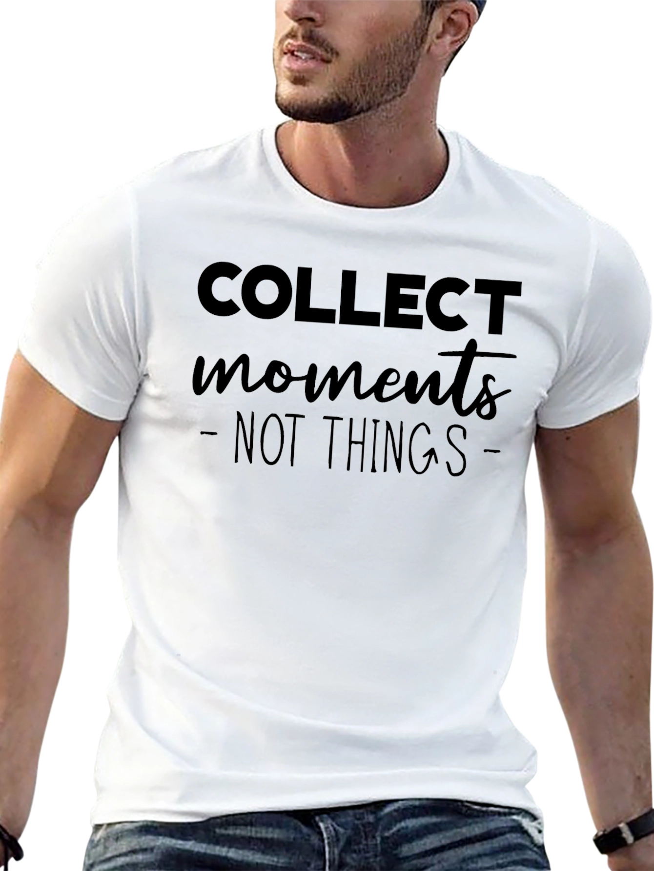 Collect Moments - Not Things Black Graphic Tee