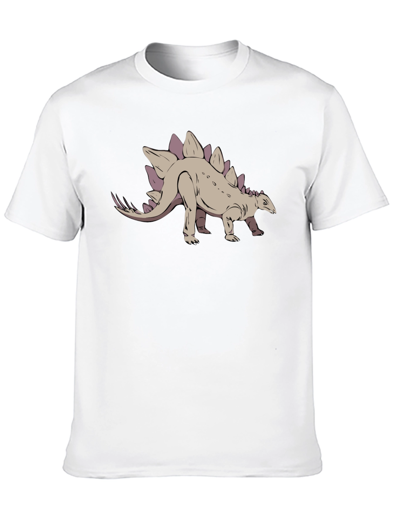 Stegosaurus Graphic Tee - Black Cotton T-Shirt