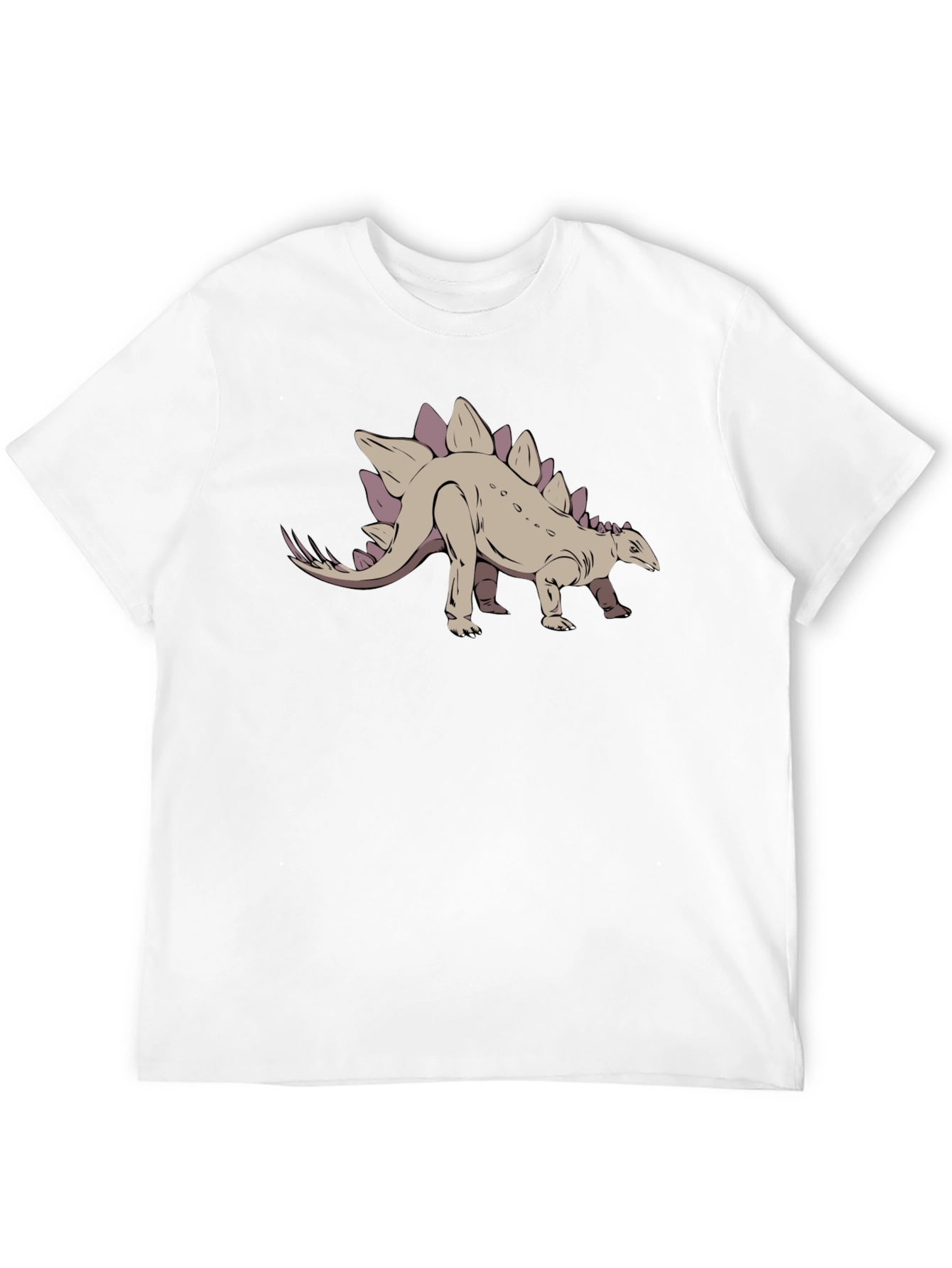 Stegosaurus Graphic Tee - Black Cotton T-Shirt