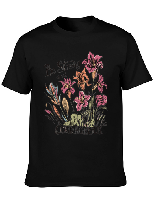 Floral Courage Tee - Black Graphic T-Shirt