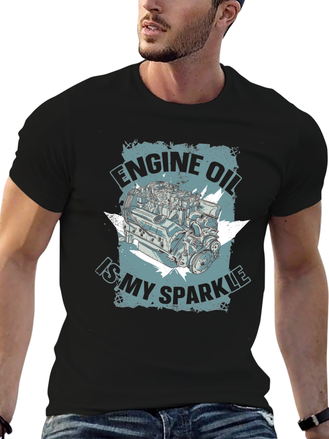 Engine Oil Sparkle Graphic T-Shirt