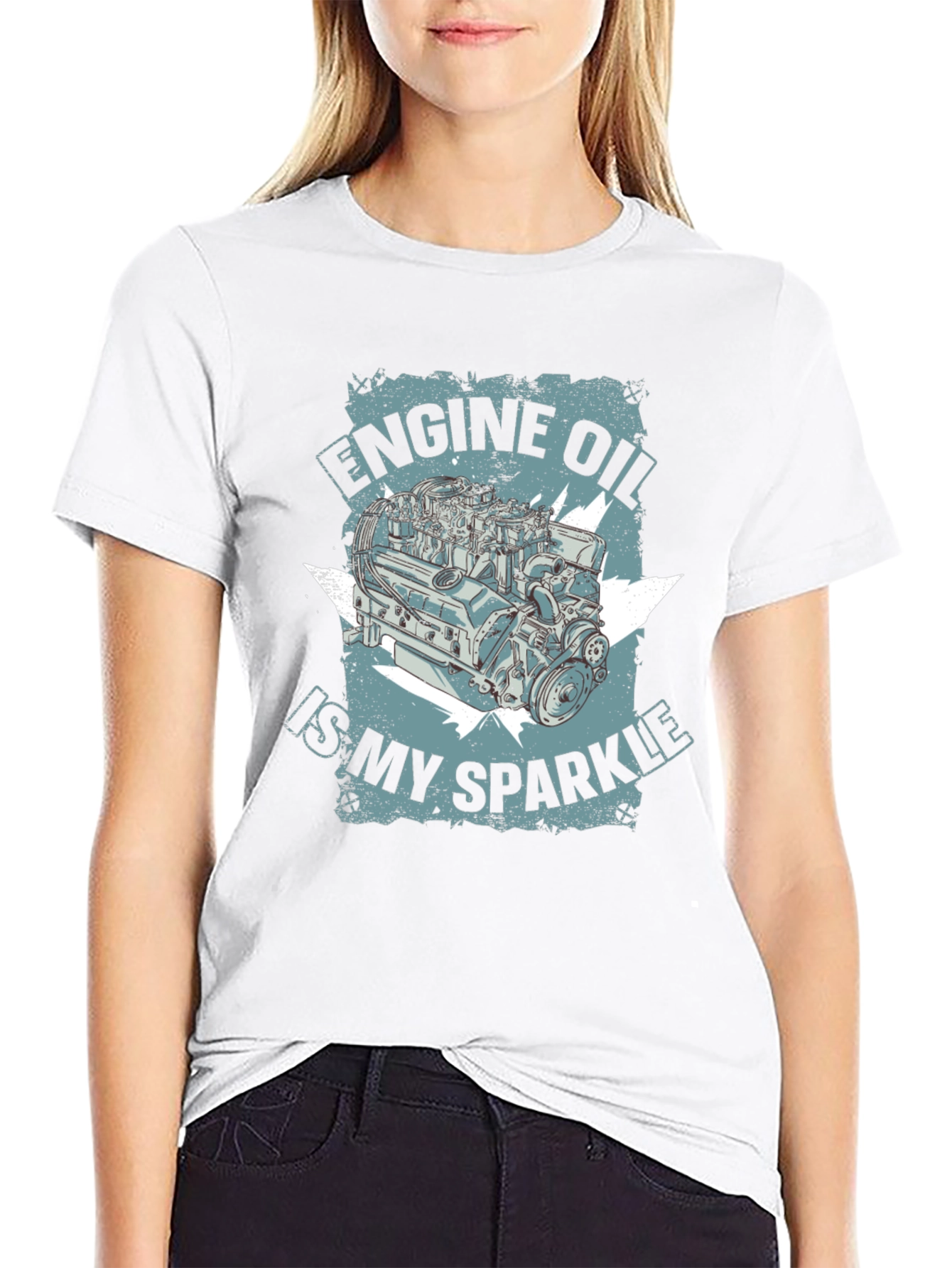Engine Oil Sparkle Graphic T-Shirt