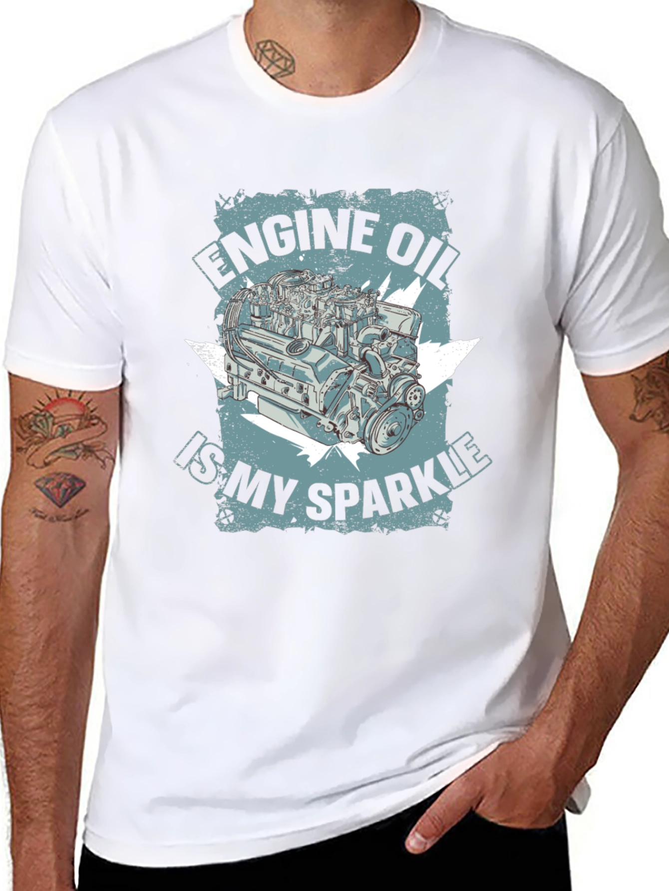 Engine Oil Sparkle Graphic T-Shirt
