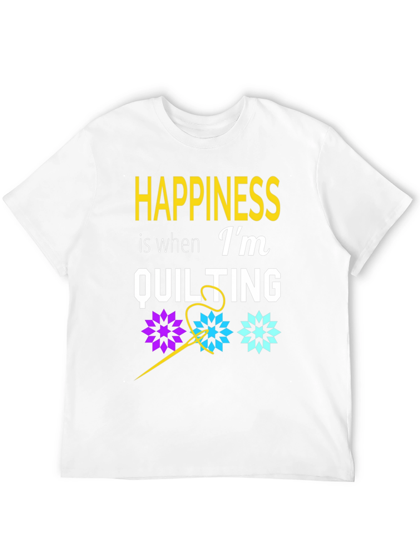 Happiness is Quilting T-Shirt - Black Cotton Tee