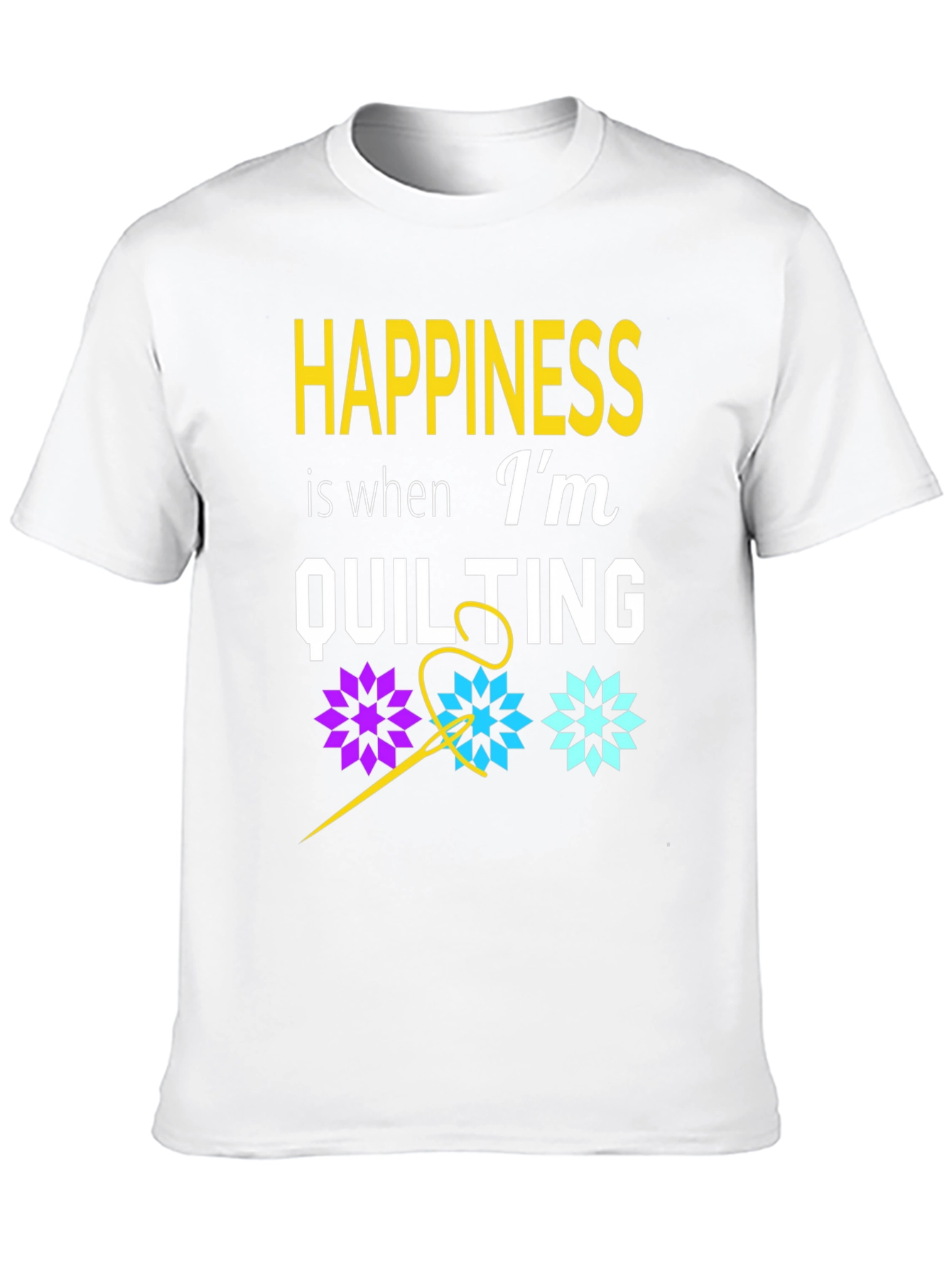 Happiness is Quilting T-Shirt - Black Cotton Tee