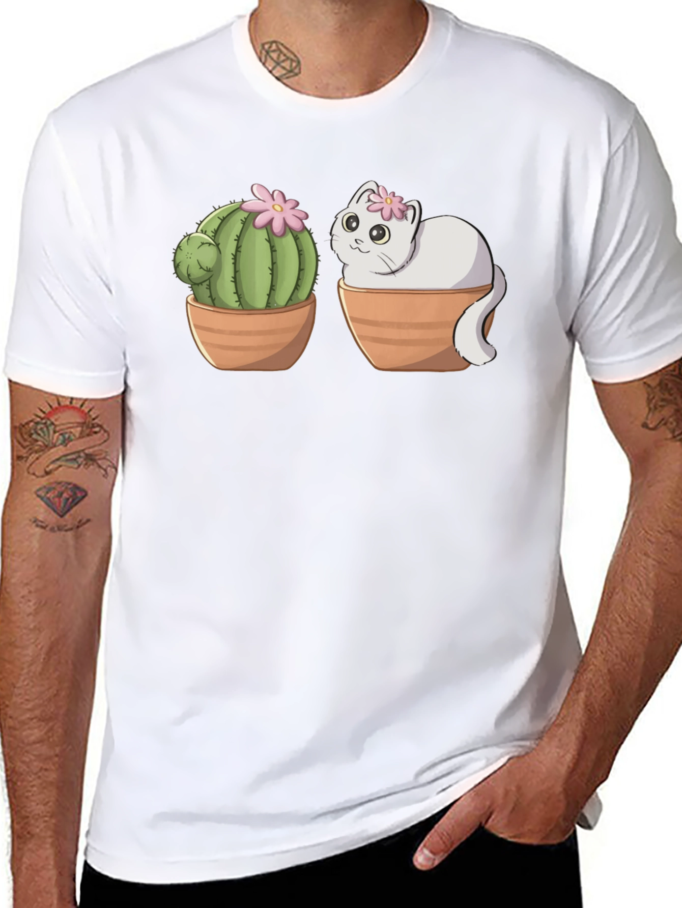 Cactus Cat T-Shirt - Cute & Unique Design