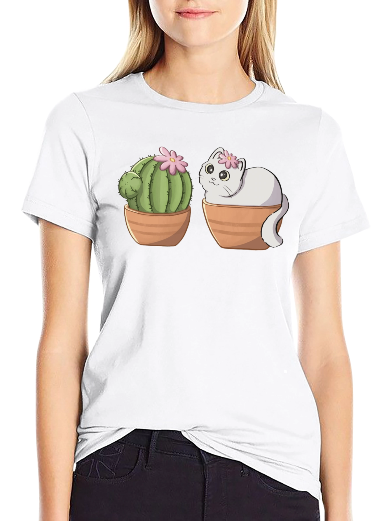 Cactus Cat T-Shirt - Cute & Unique Design