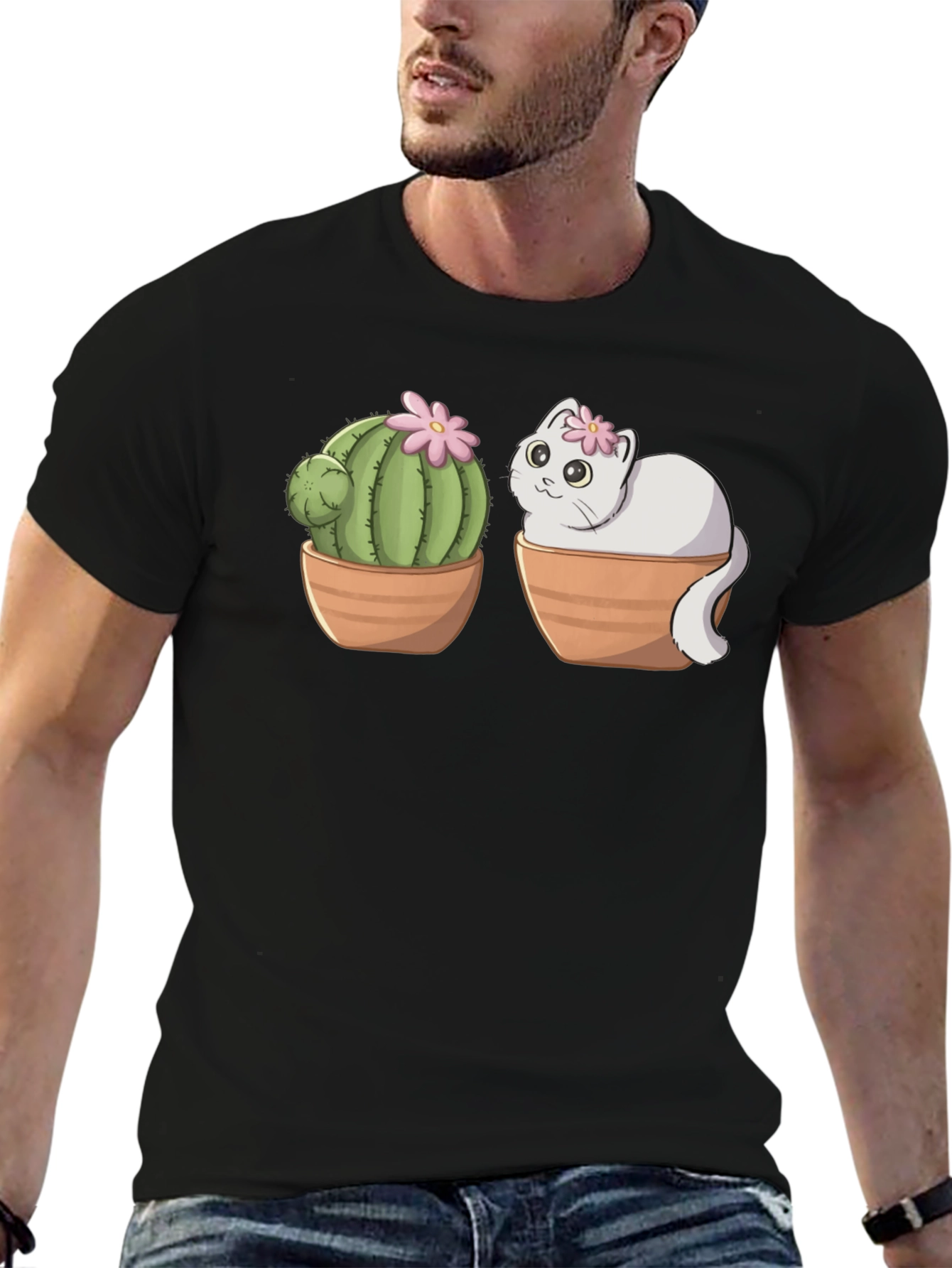 Cactus Cat T-Shirt - Cute & Unique Design