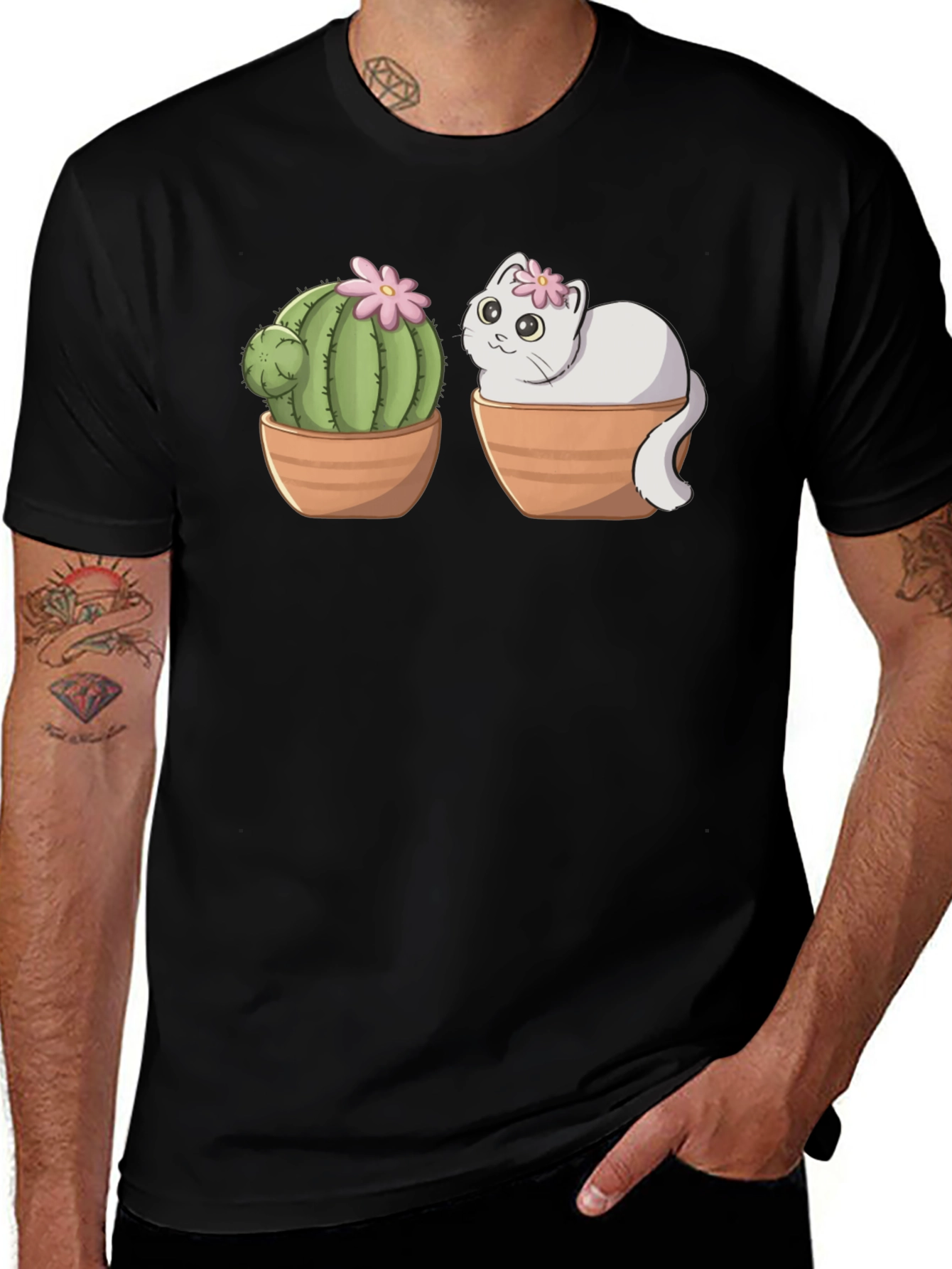 Cactus Cat T-Shirt - Cute & Unique Design