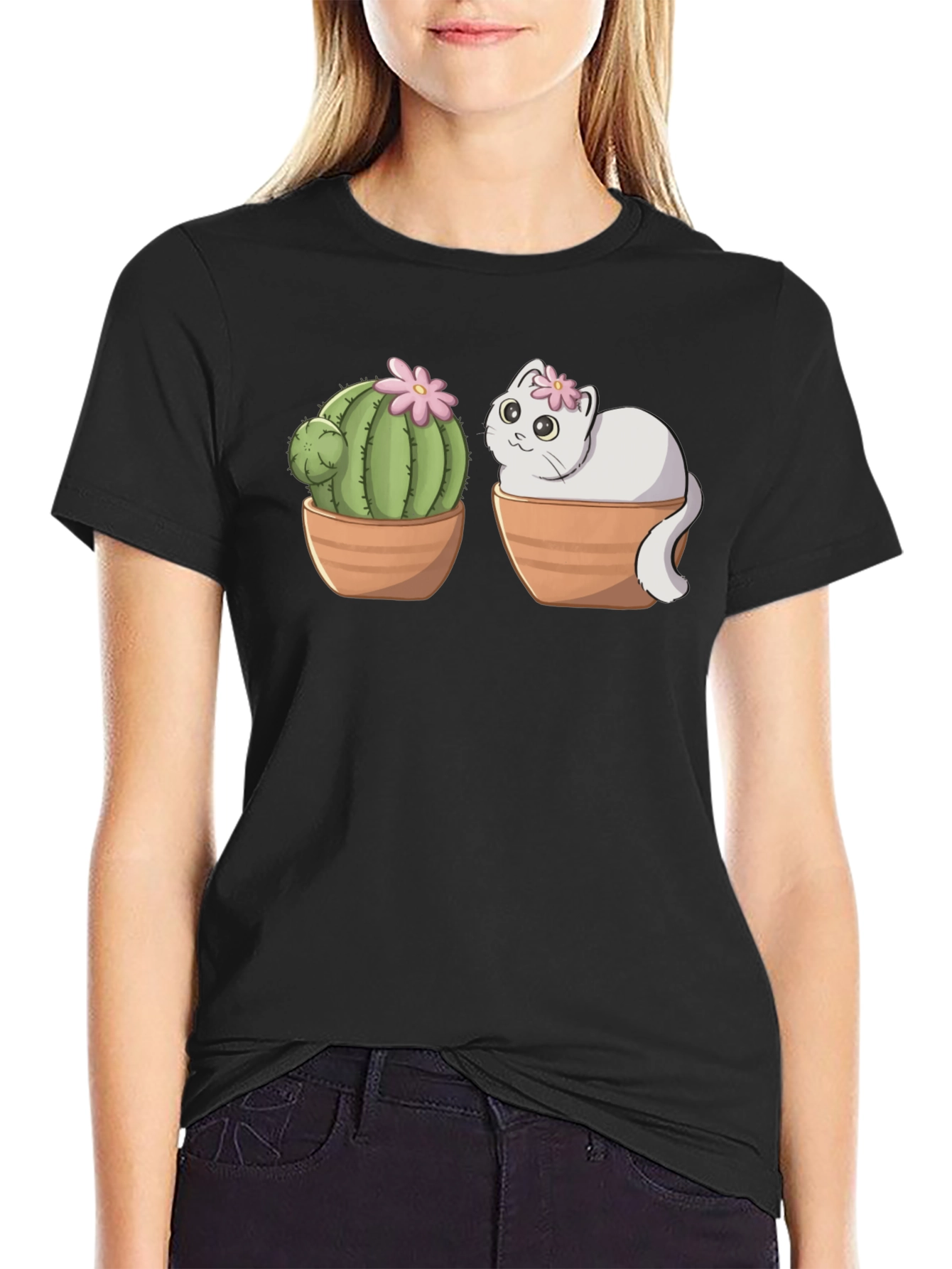 Cactus Cat T-Shirt - Cute & Unique Design