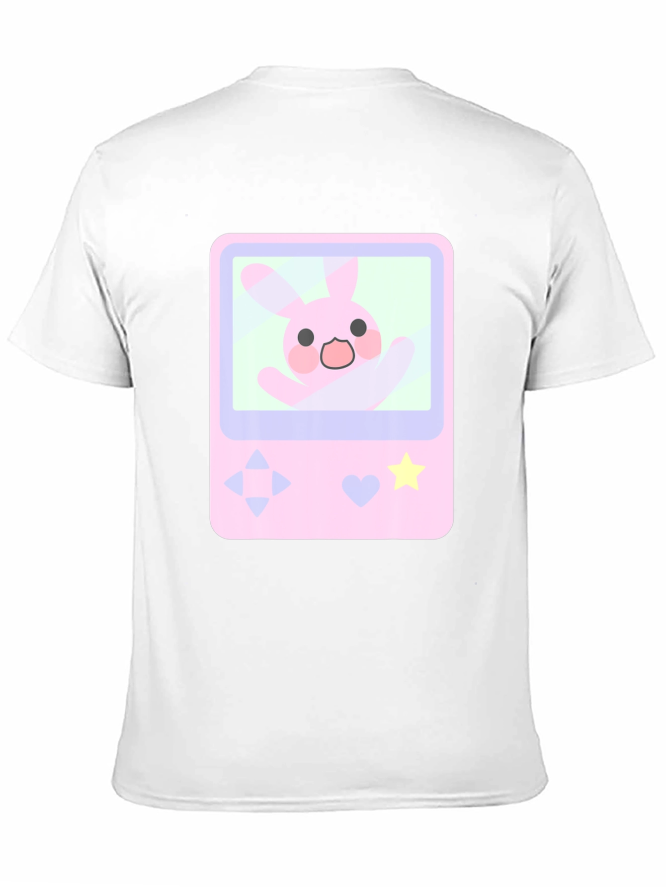 Cute Bunny Game Console Graphic Tee - Black