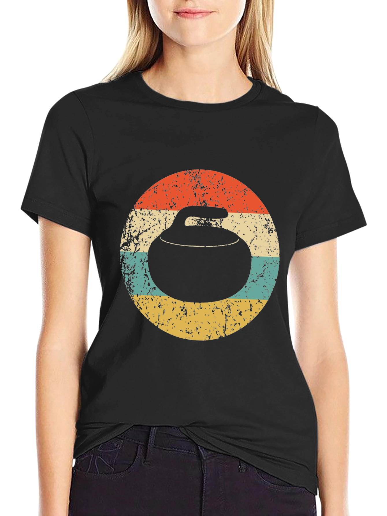 Retro Curling Stone T-Shirt