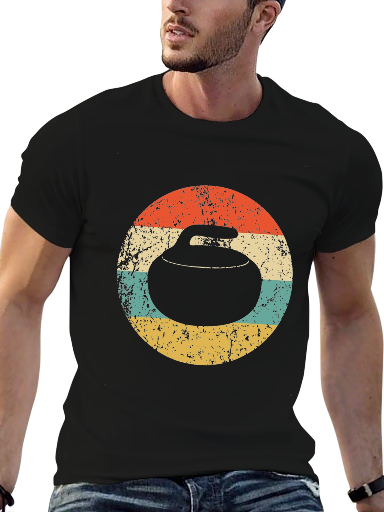 Retro Curling Stone T-Shirt