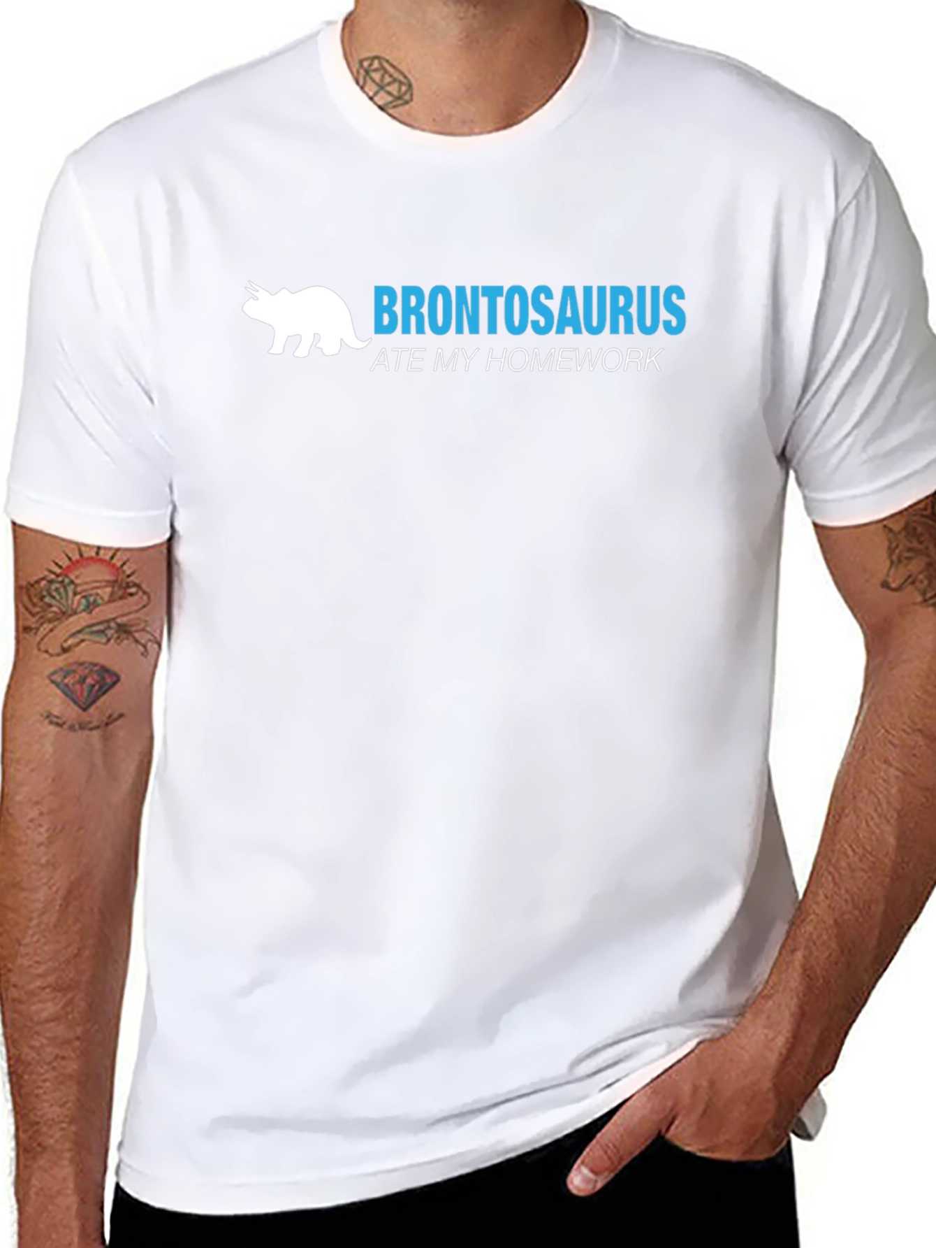 Brontosaurus Ate My Homework Graphic T-Shirt
