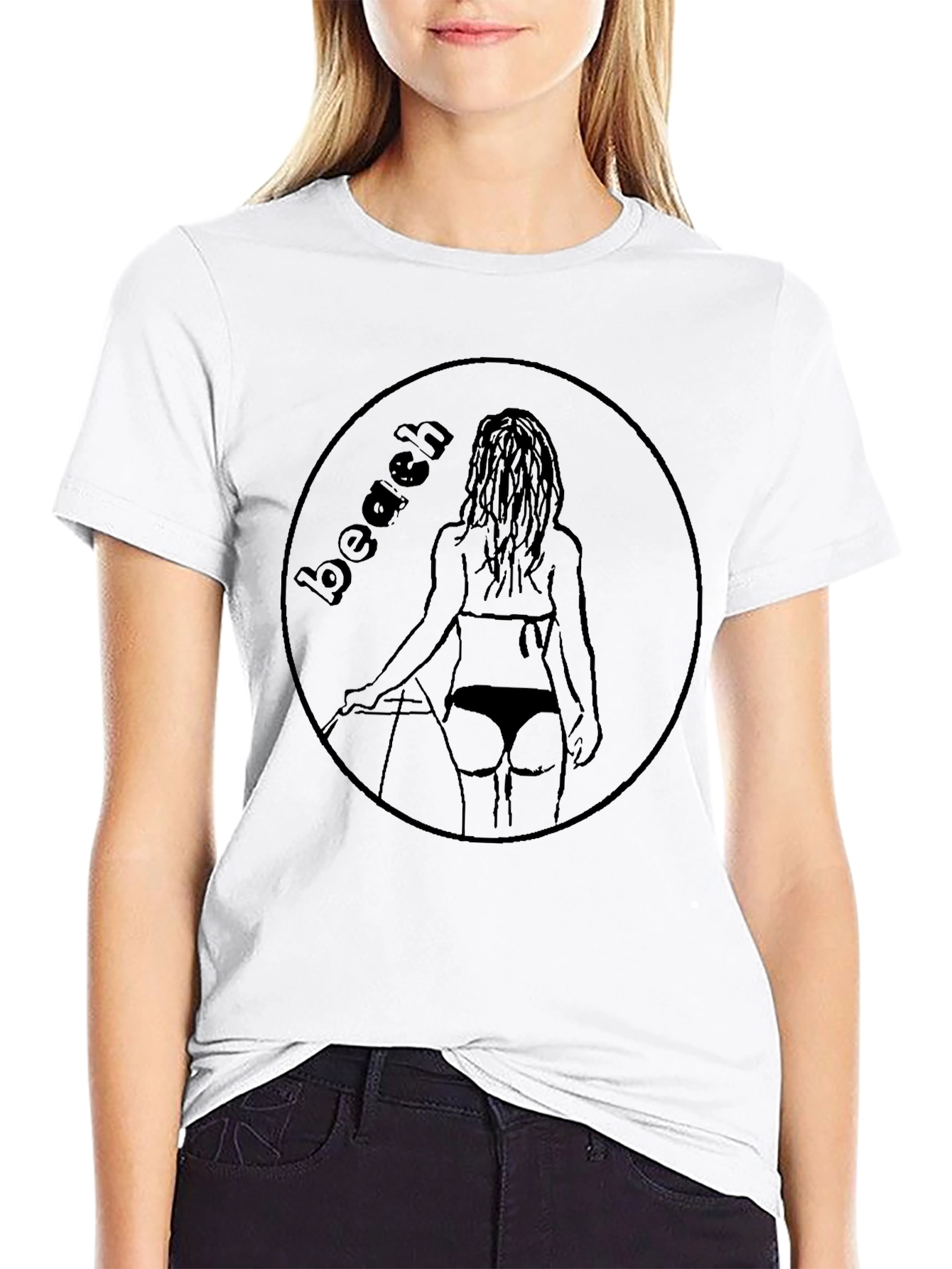 Beach Girl Graphic Tee - Black