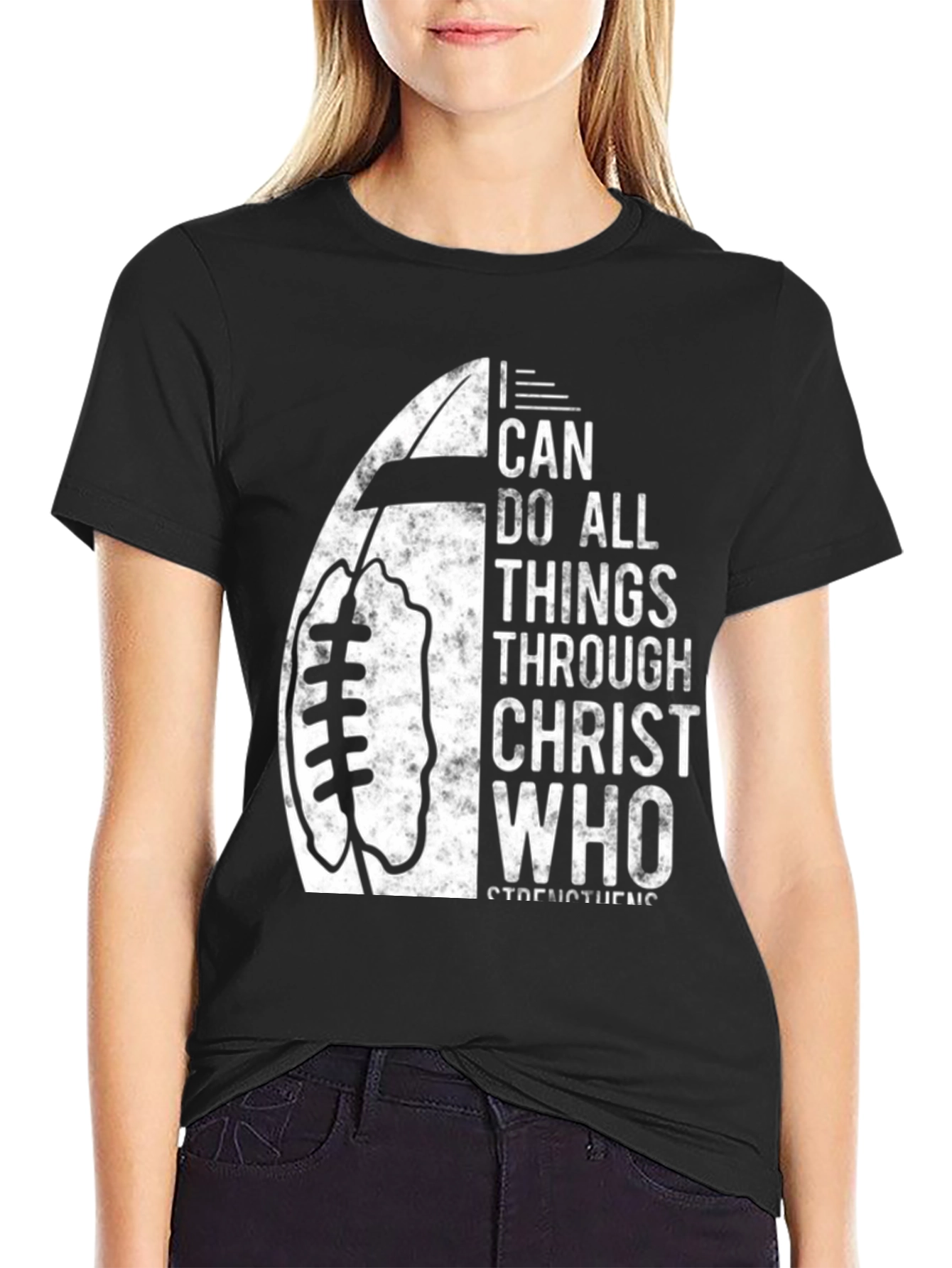 I Can Do All Things Christian Football T-Shirt