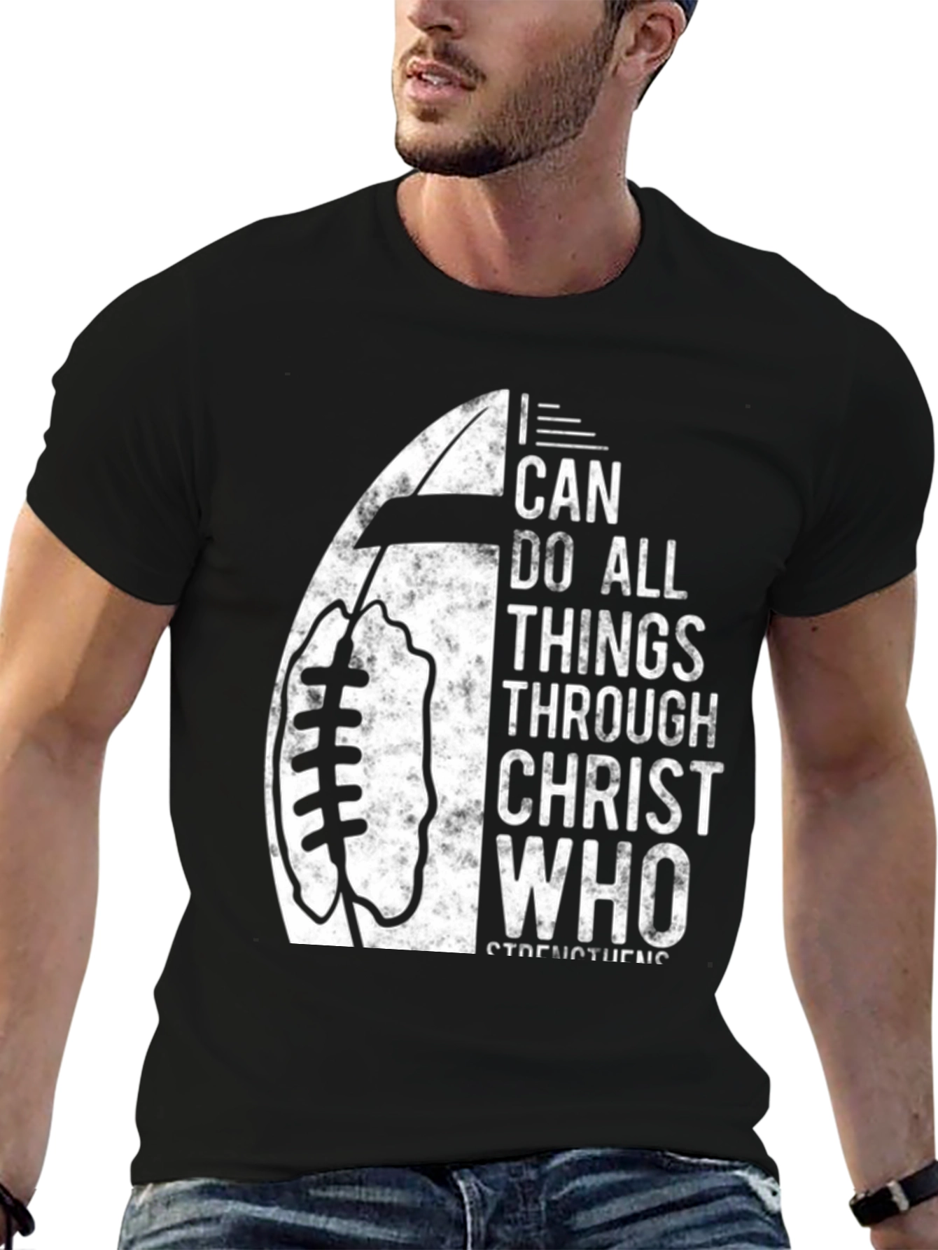 I Can Do All Things Christian Football T-Shirt