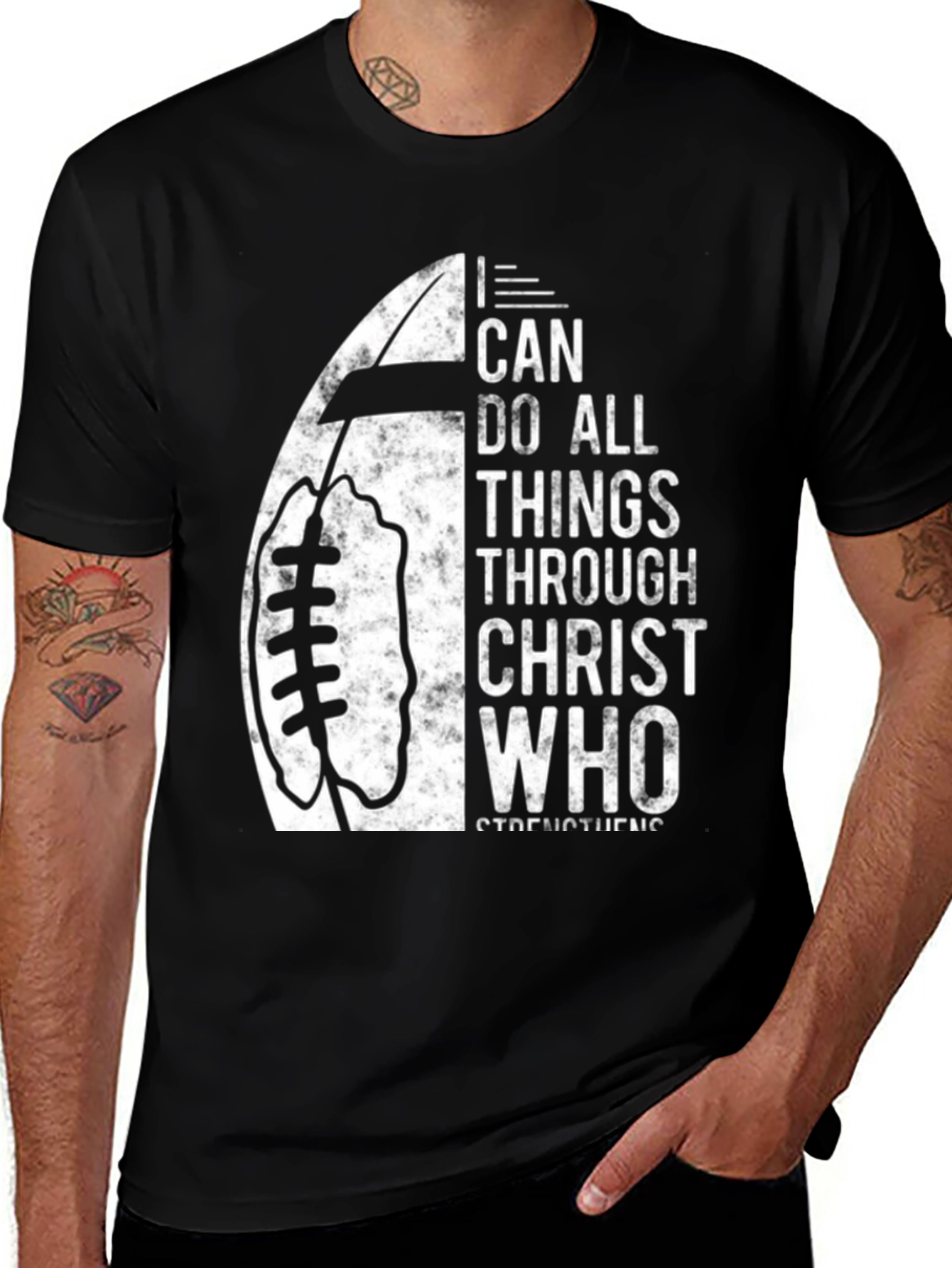 I Can Do All Things Christian Football T-Shirt