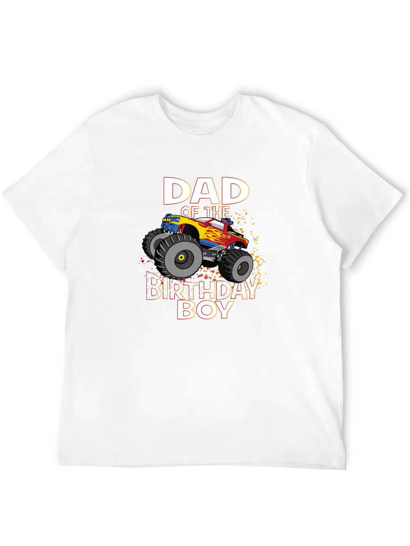 Dad of the Birthday Boy Monster Truck Graphic Tee