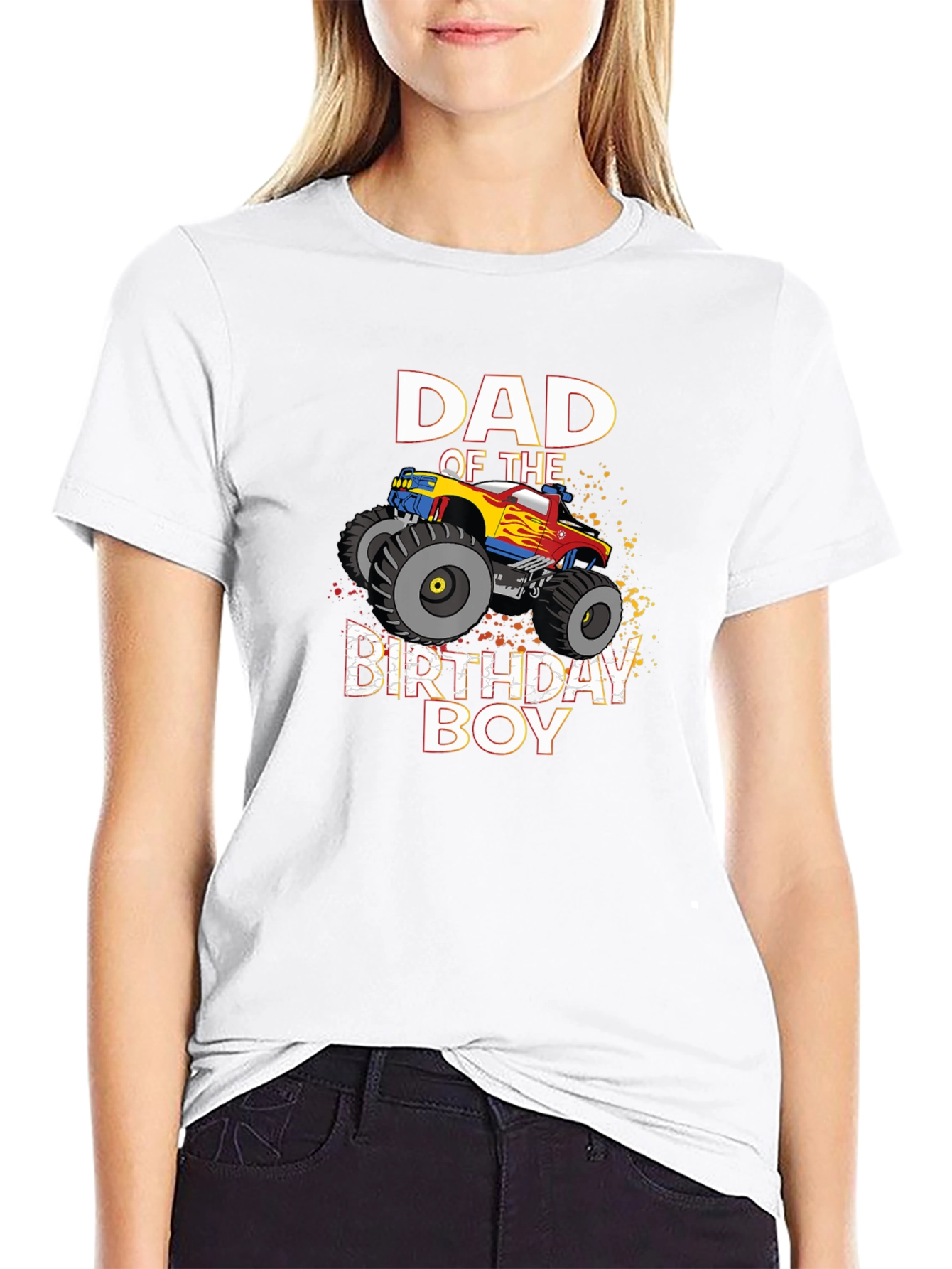 Dad of the Birthday Boy Monster Truck Graphic Tee