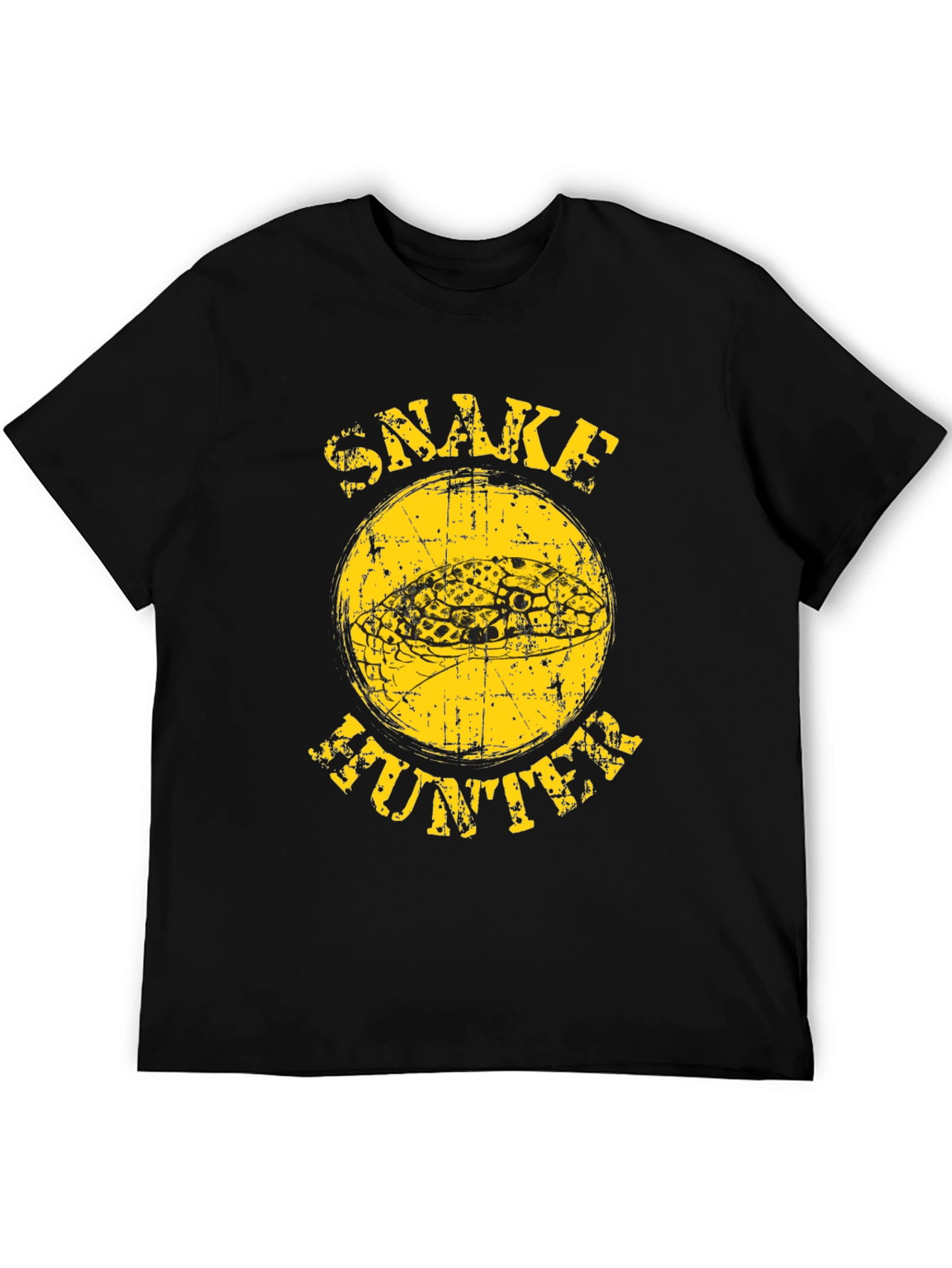 Snake Hunter Graphic T-Shirt - Bold Yellow Design