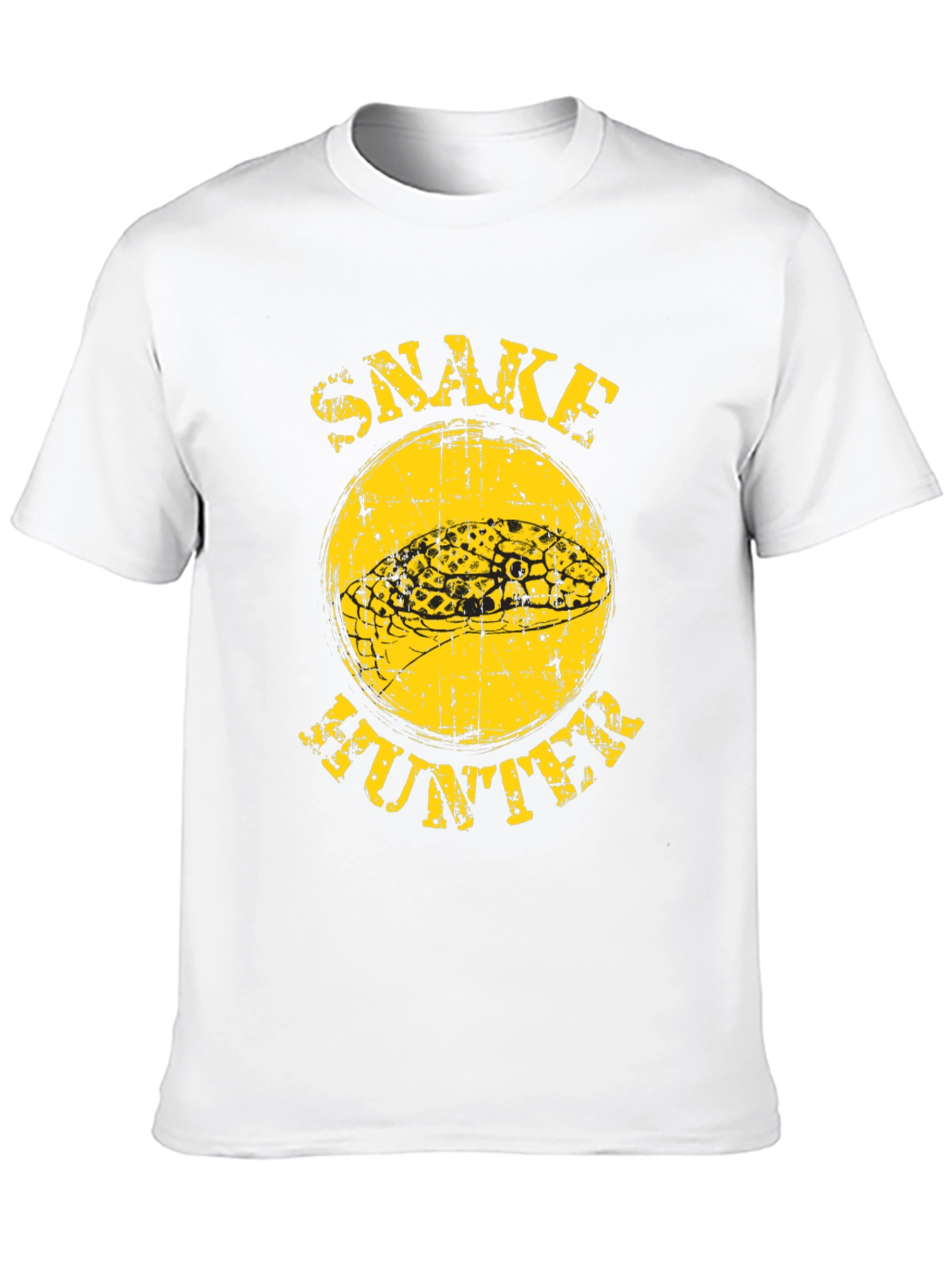 Snake Hunter Graphic T-Shirt - Bold Yellow Design