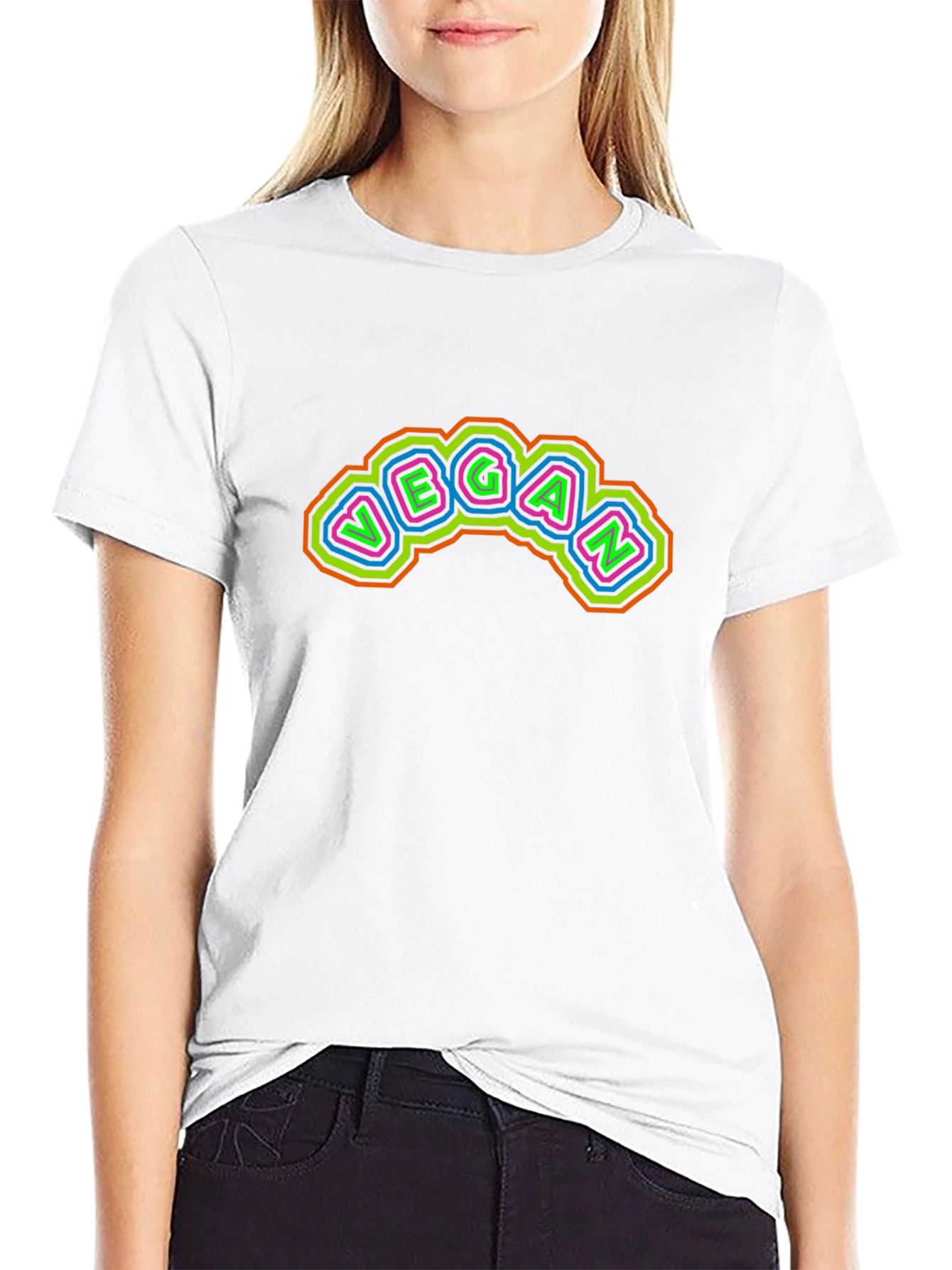 Vegan Neon Style Graphic T-Shirt