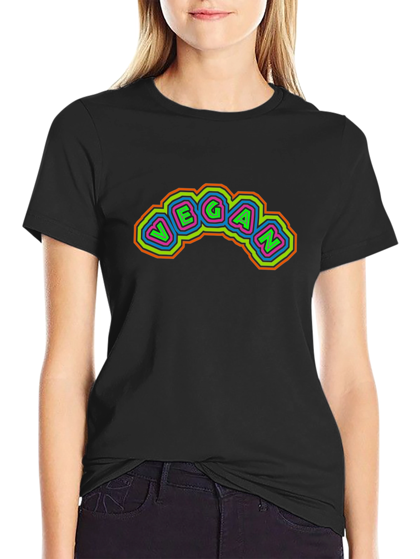 Vegan Neon Style Graphic T-Shirt