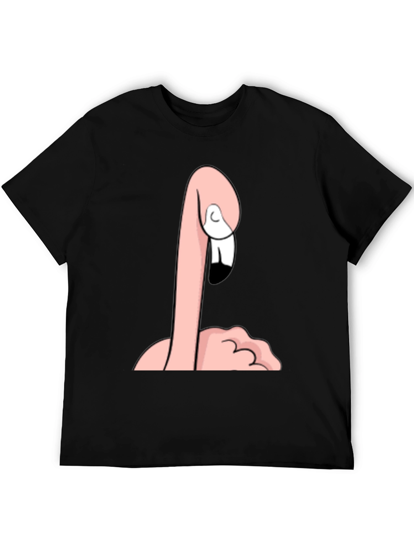 Funny Flamingo Graphic Tee - Quirky Black T-Shirt