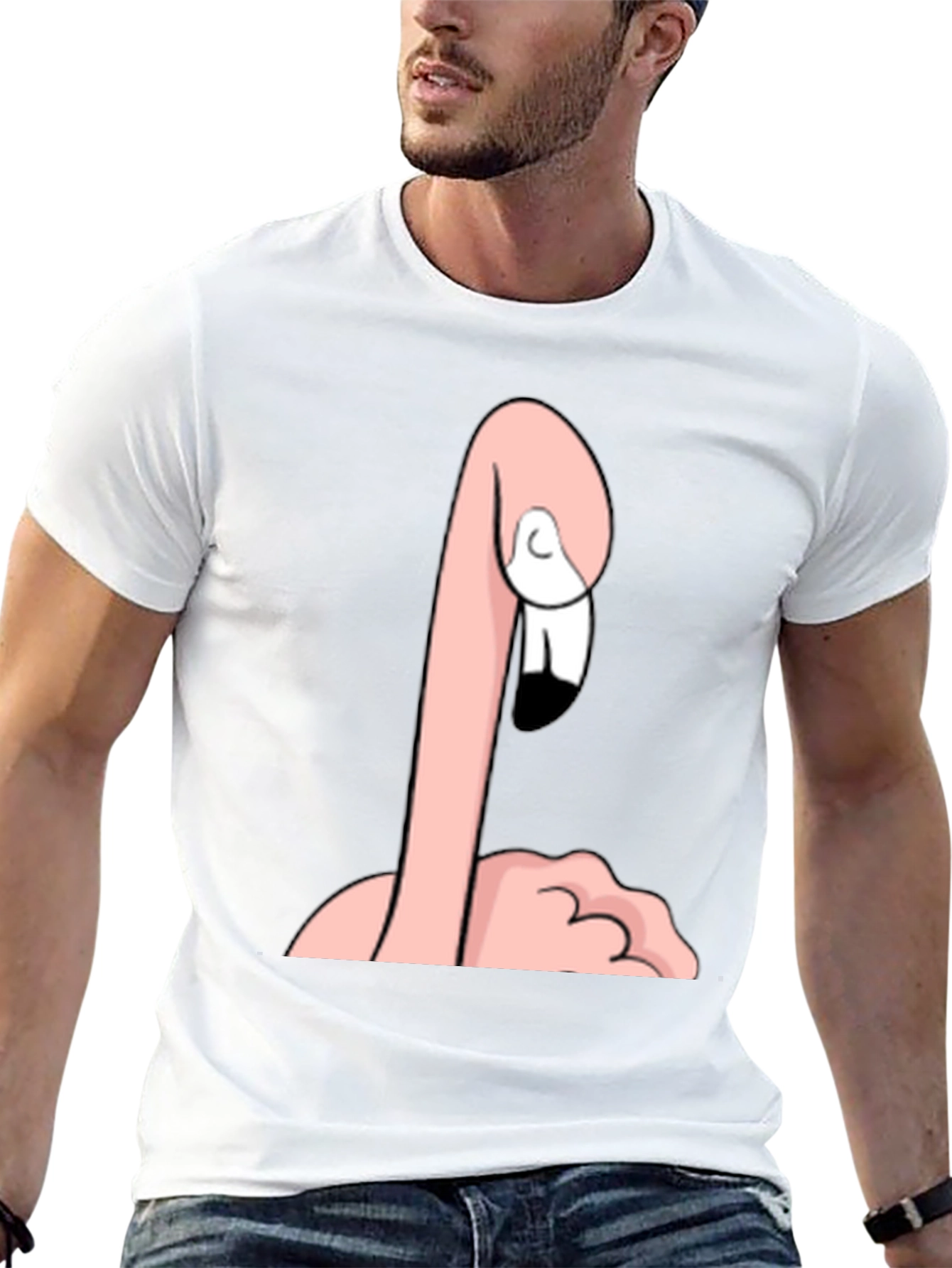 Funny Flamingo Graphic Tee - Quirky Black T-Shirt