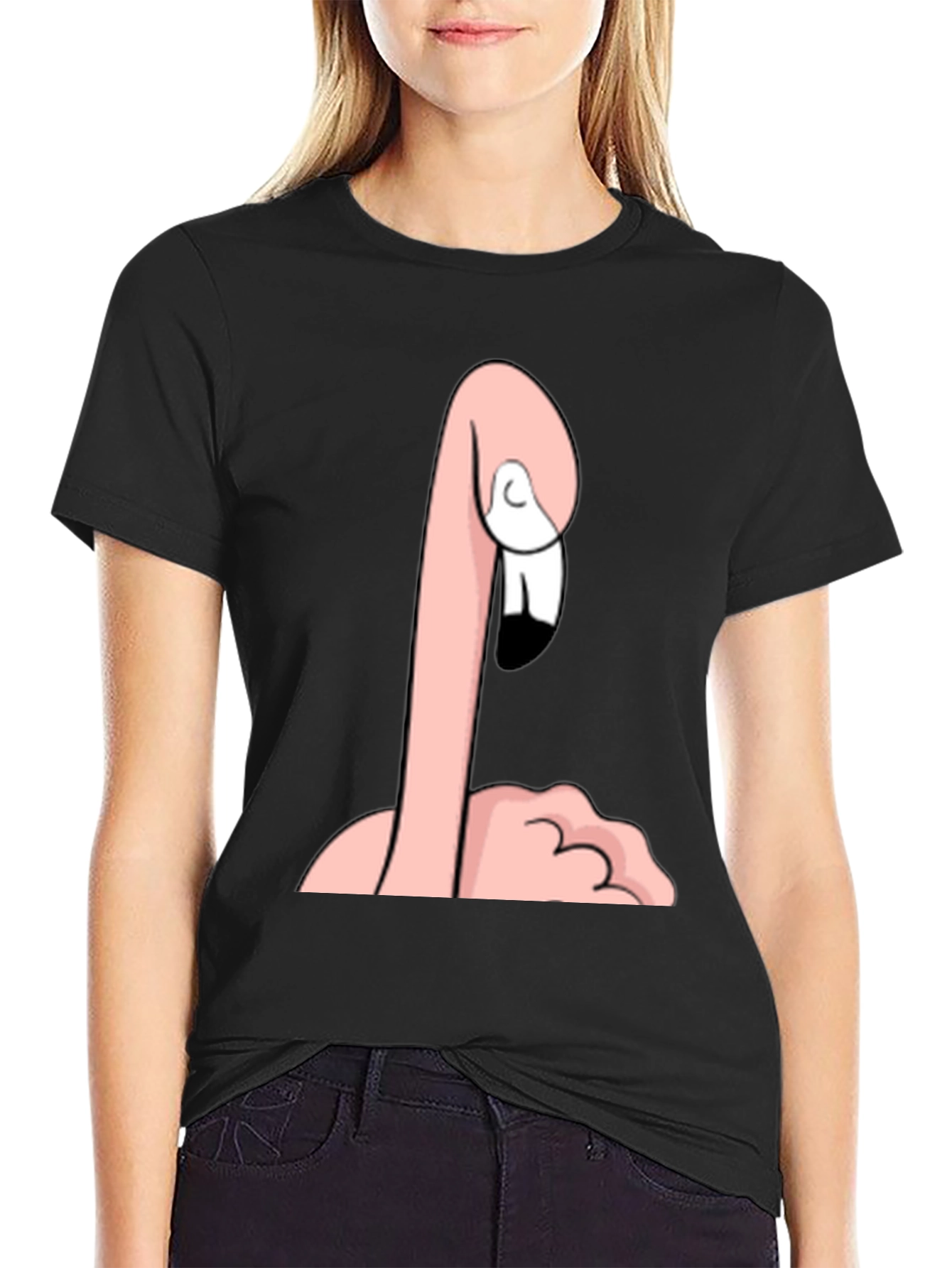 Funny Flamingo Graphic Tee - Quirky Black T-Shirt