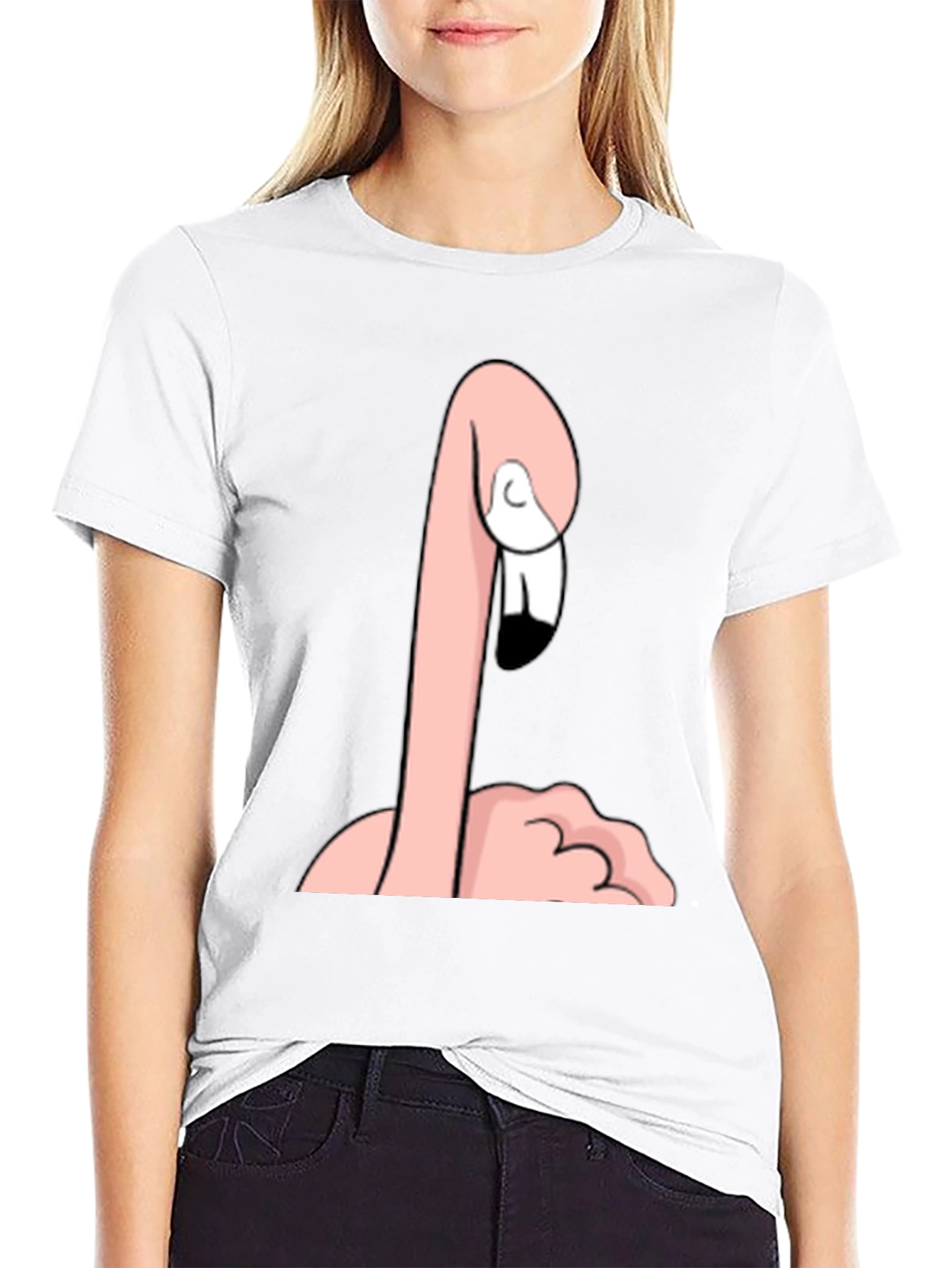 Funny Flamingo Graphic Tee - Quirky Black T-Shirt