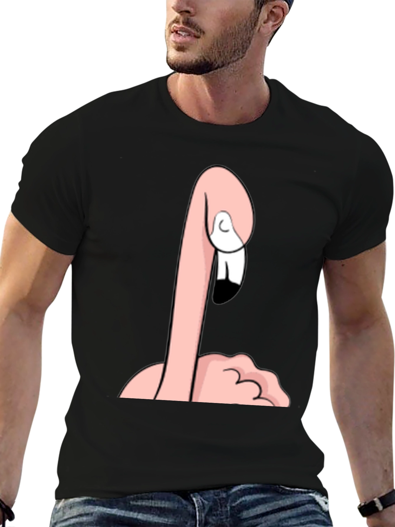 Funny Flamingo Graphic Tee - Quirky Black T-Shirt